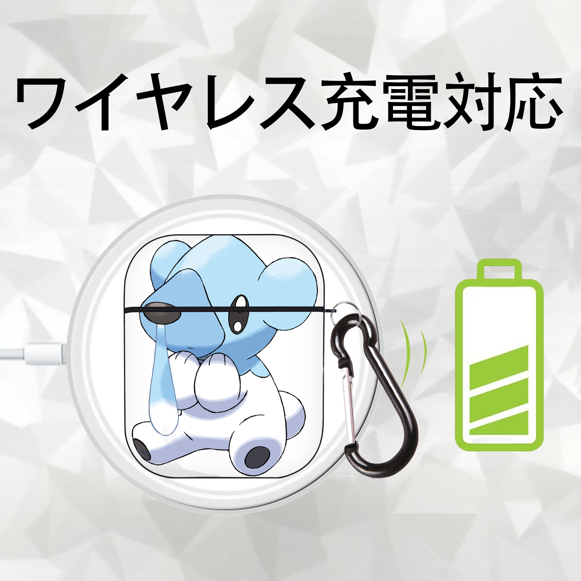 ポケットモンスター Pokémon AirPods 第2世代保護ケース ハードシェル ブラック 耐衝撃・防指紋・カラビナ付き