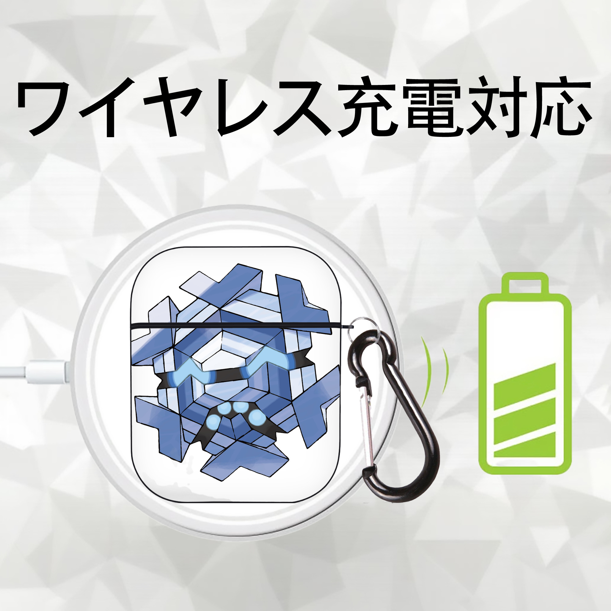 ポケットモンスター Pokémon AirPods 第2世代保護ケース ハードシェル ブラック 耐衝撃・防指紋・カラビナ付き