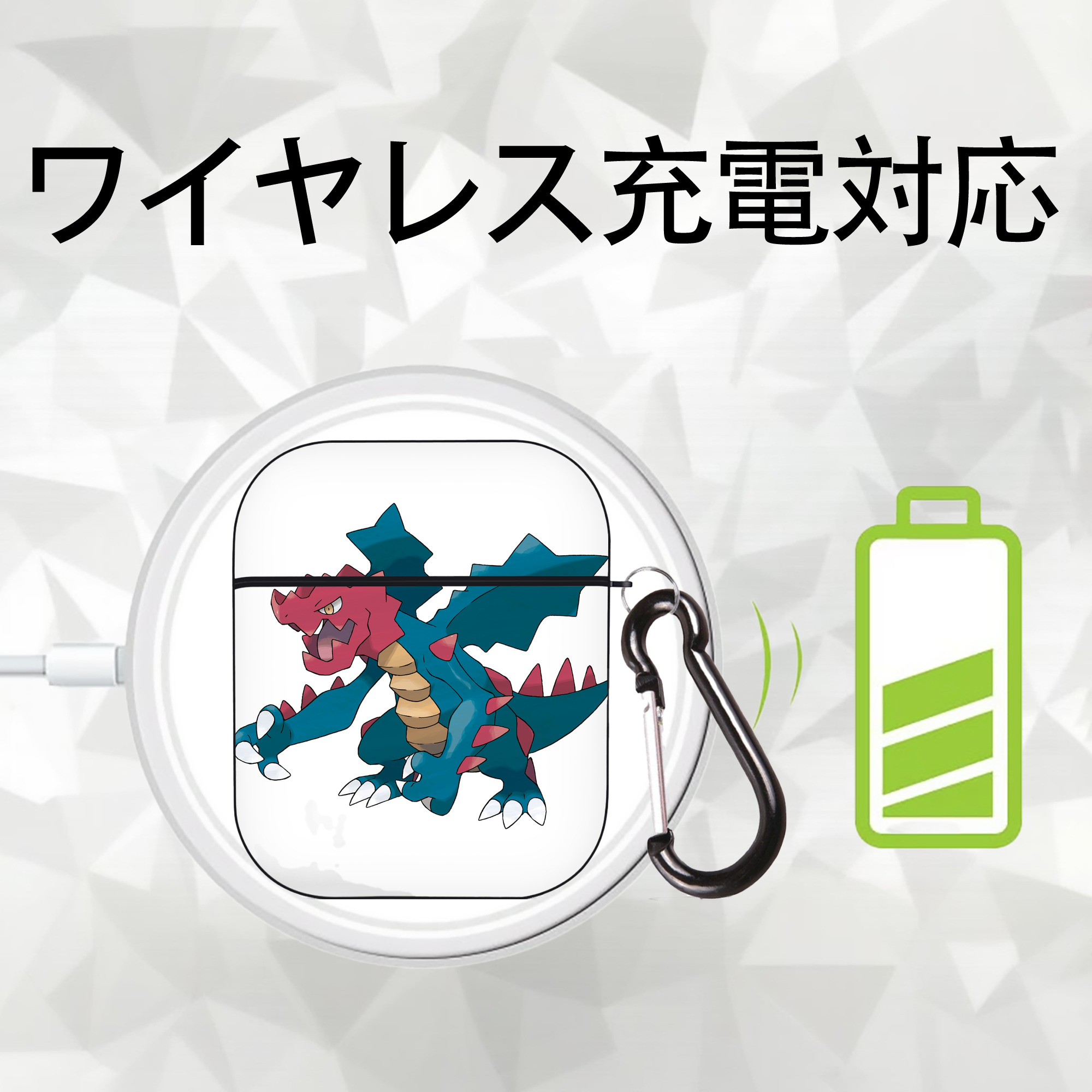 ポケットモンスター Pokémon AirPods 第2世代保護ケース ハードシェル ブラック 耐衝撃・防指紋・カラビナ付き
