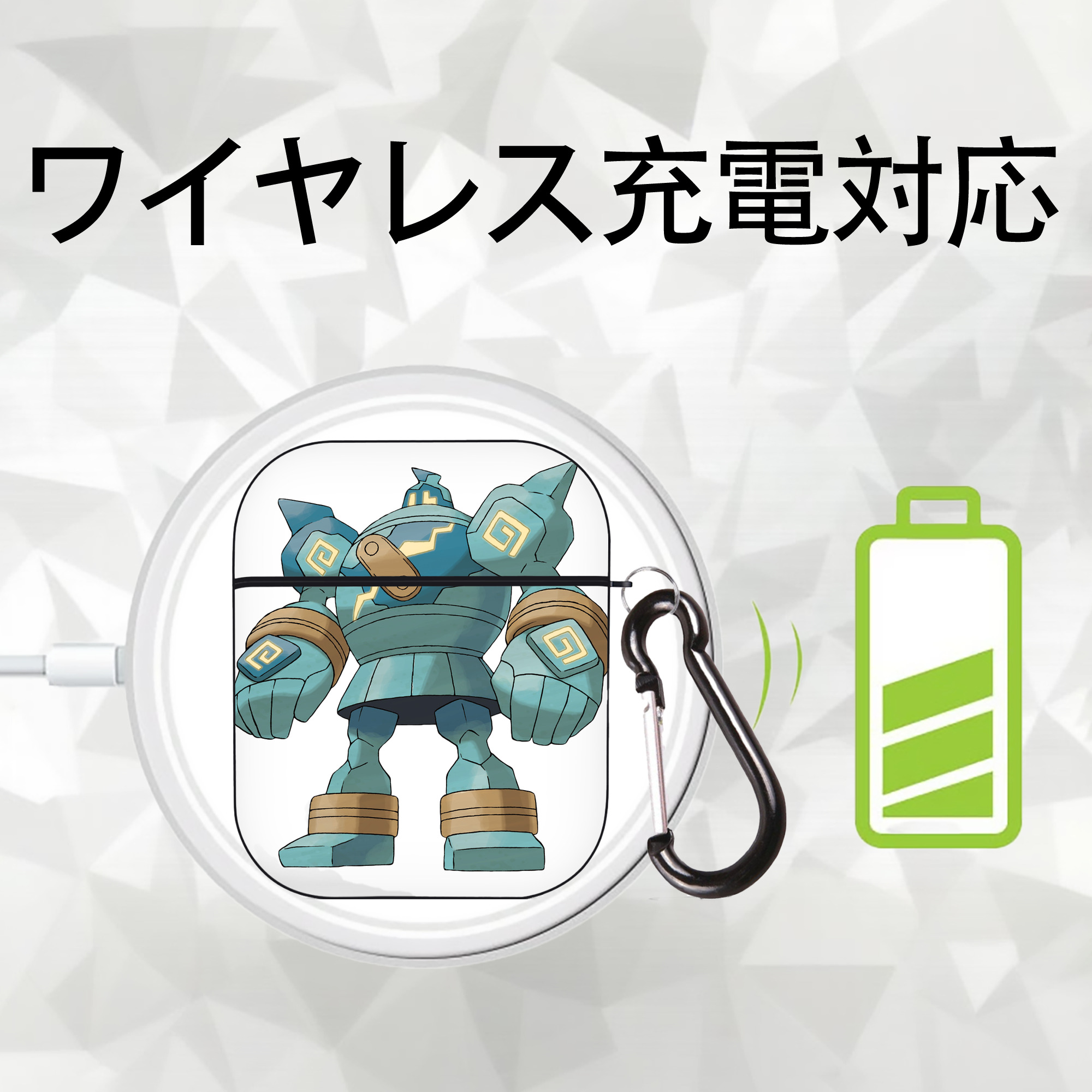 ポケットモンスター Pokémon AirPods 第2世代保護ケース ハードシェル ブラック 耐衝撃・防指紋・カラビナ付き