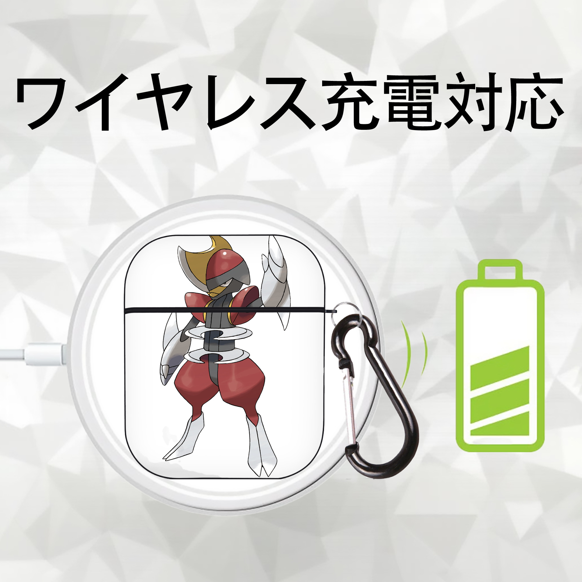 ポケットモンスター Pokémon AirPods 第2世代保護ケース ハードシェル ブラック 耐衝撃・防指紋・カラビナ付き