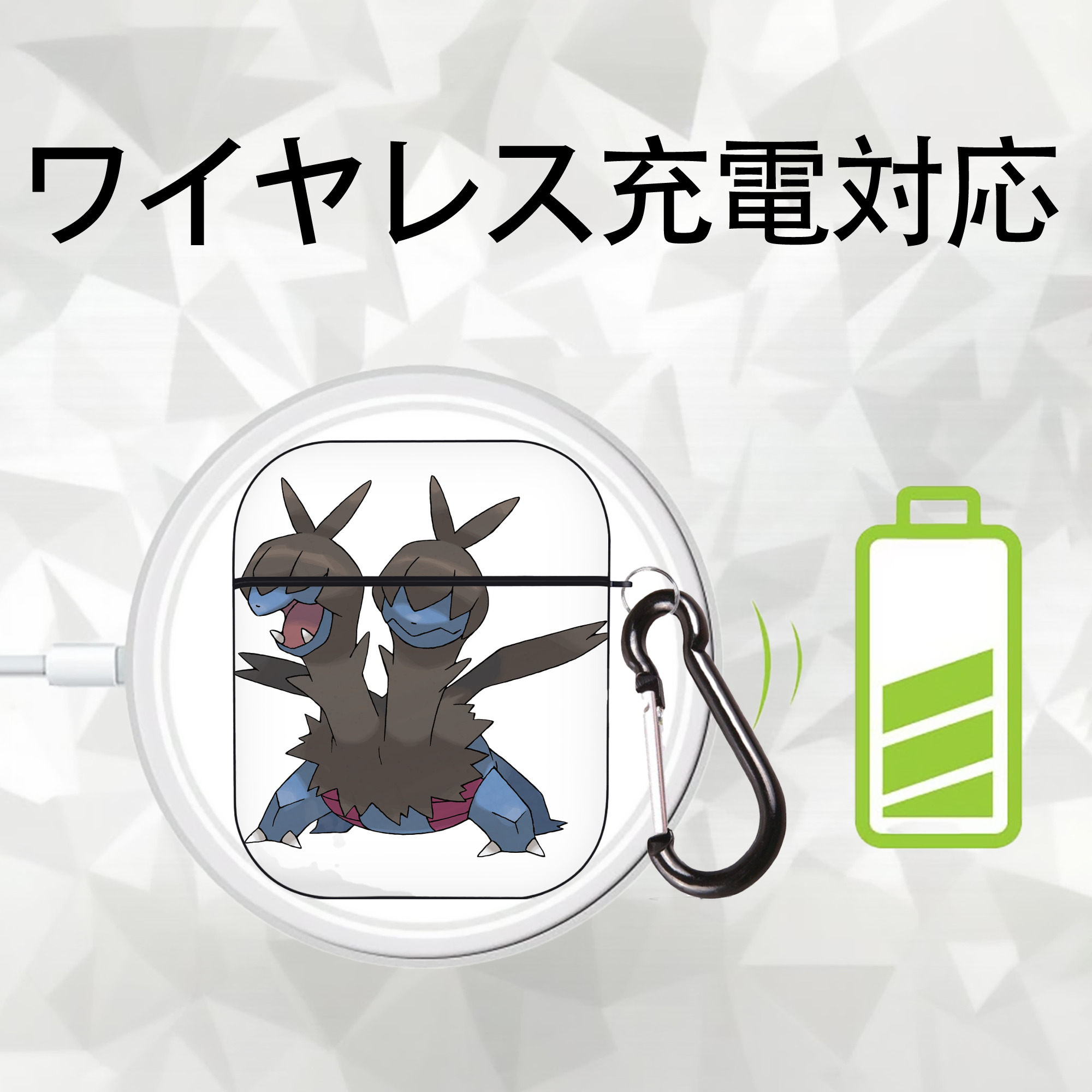 ポケットモンスター Pokémon AirPods 第2世代保護ケース ハードシェル ブラック 耐衝撃・防指紋・カラビナ付き