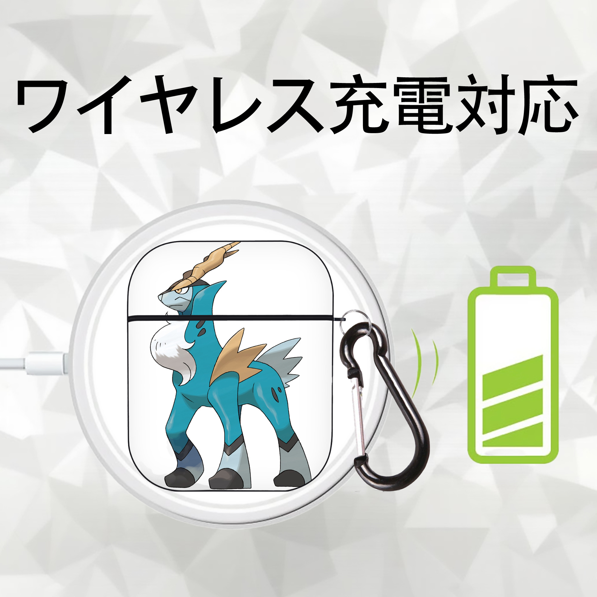 ポケットモンスター Pokémon AirPods 第2世代保護ケース ハードシェル ブラック 耐衝撃・防指紋・カラビナ付き