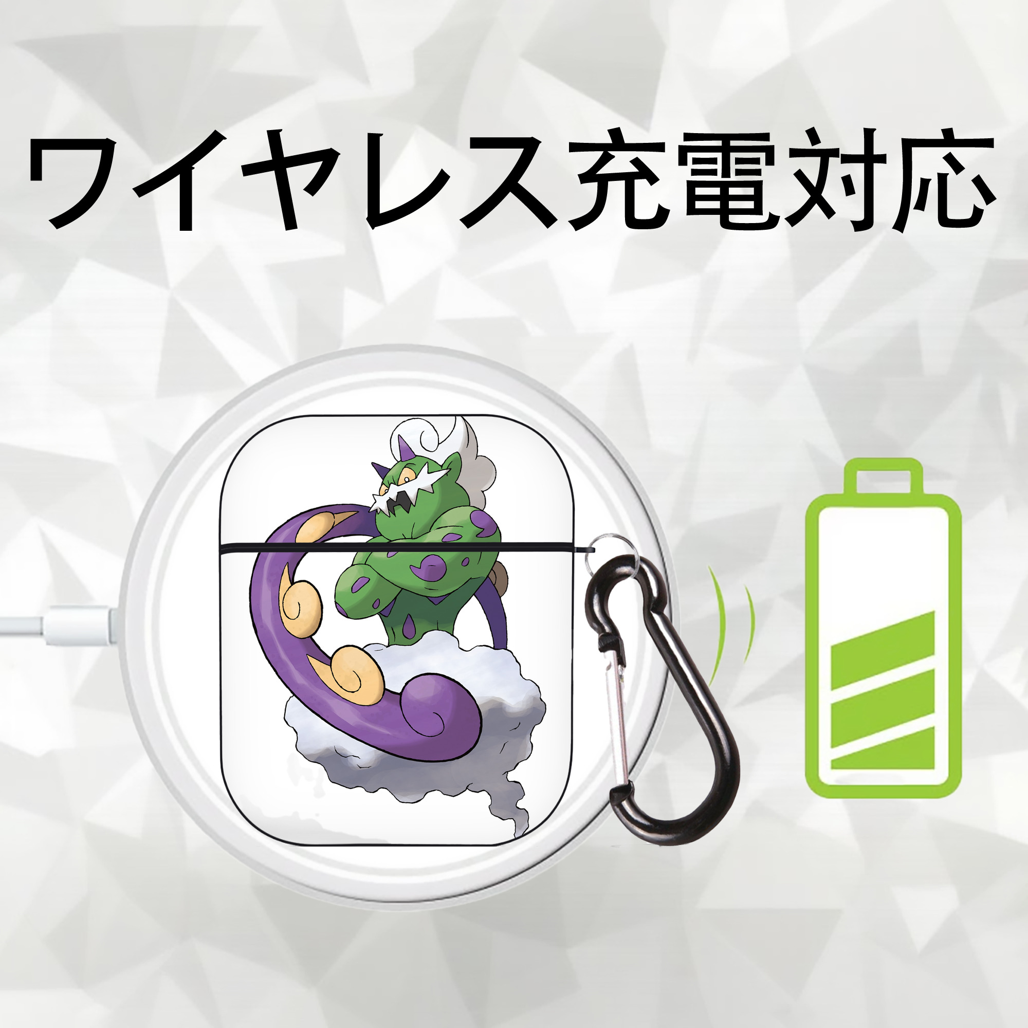 ポケットモンスター Pokémon AirPods 第2世代保護ケース ハードシェル ブラック 耐衝撃・防指紋・カラビナ付き