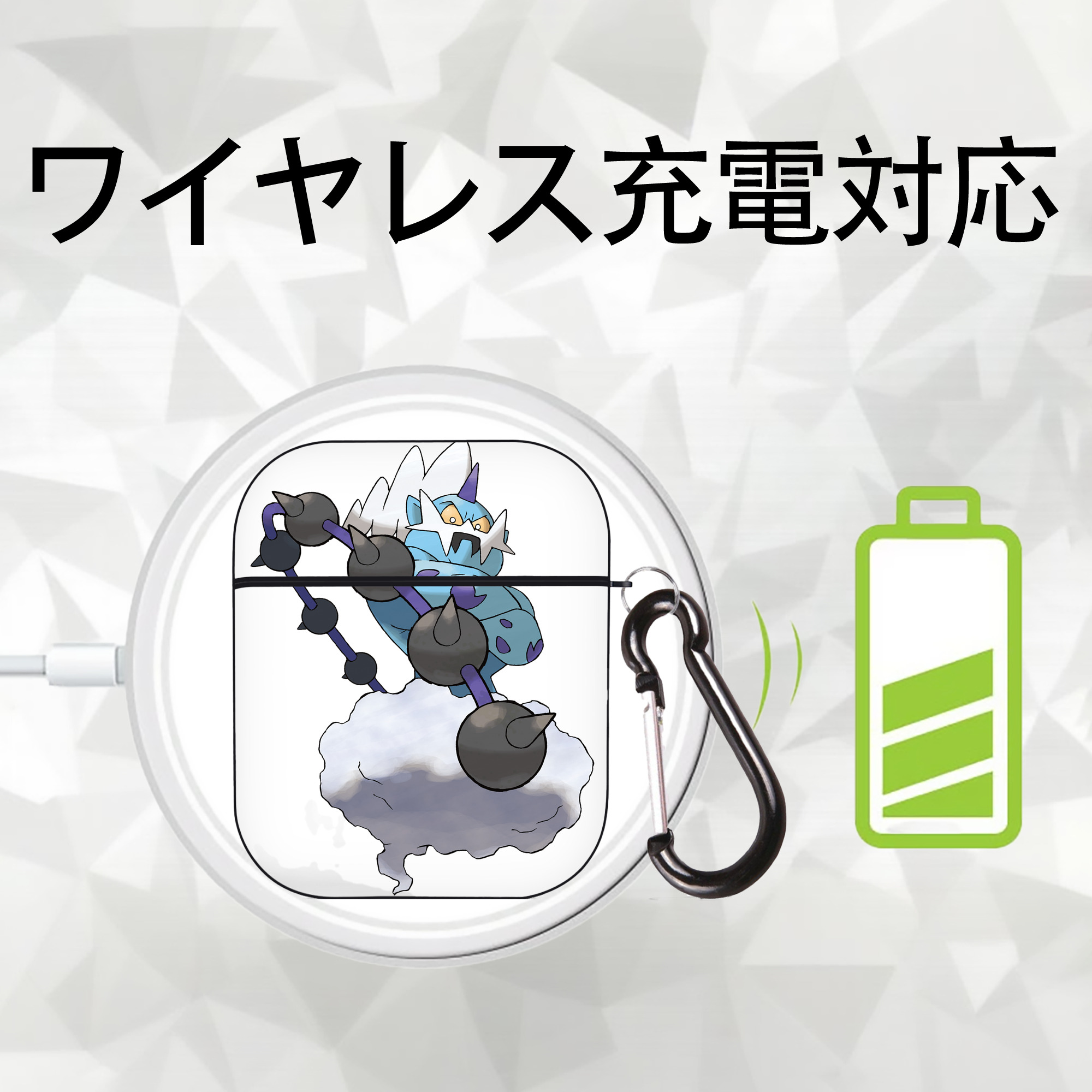 ポケットモンスター Pokémon AirPods 第2世代保護ケース ハードシェル ブラック 耐衝撃・防指紋・カラビナ付き