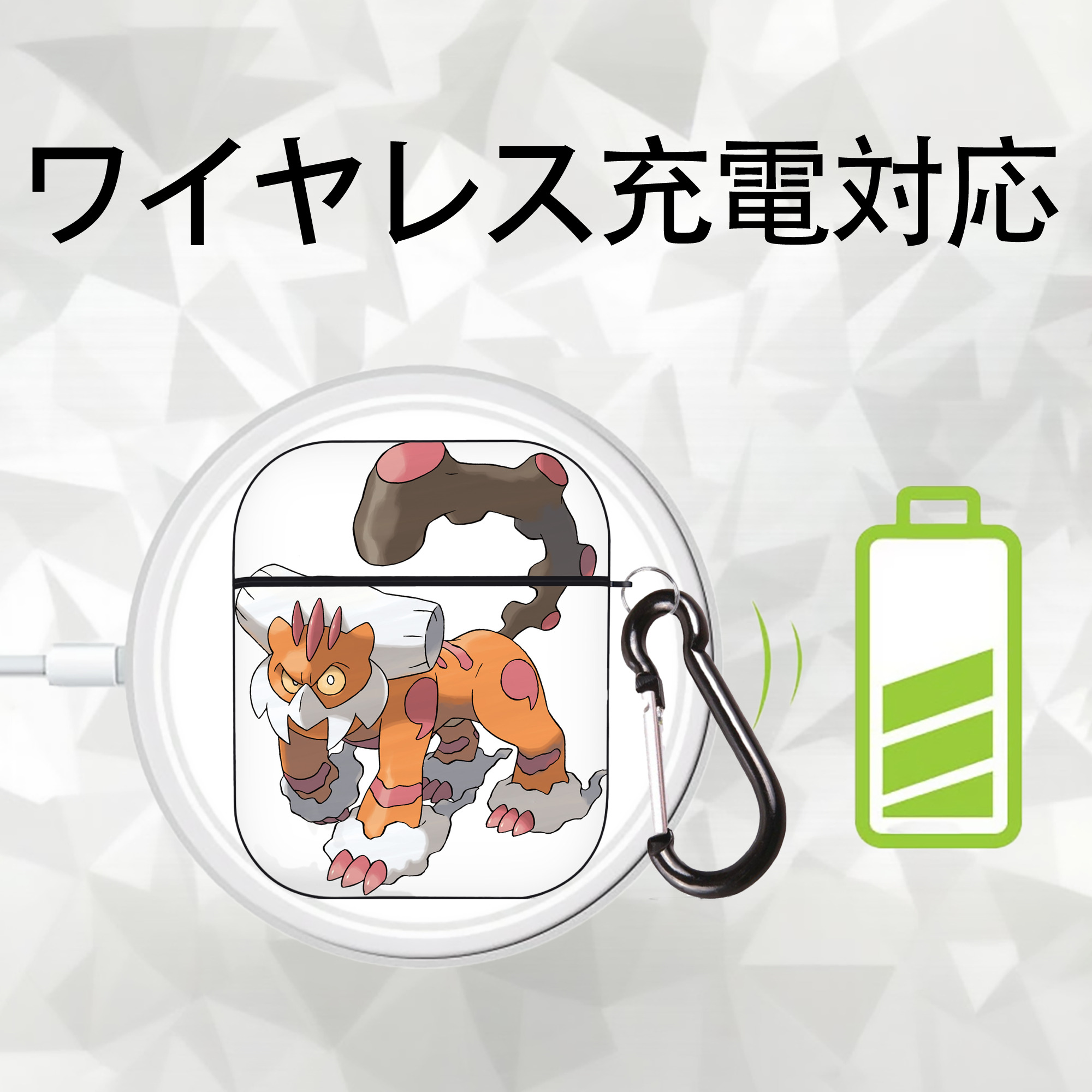 ポケットモンスター Pokémon AirPods 第2世代保護ケース ハードシェル ブラック 耐衝撃・防指紋・カラビナ付き