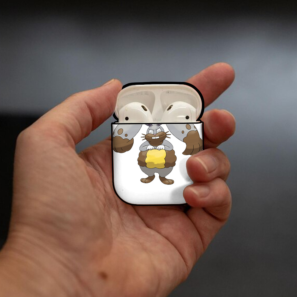ポケットモンスター Pokémon AirPods 第2世代保護ケース ハードシェル ブラック 耐衝撃・防指紋・カラビナ付き