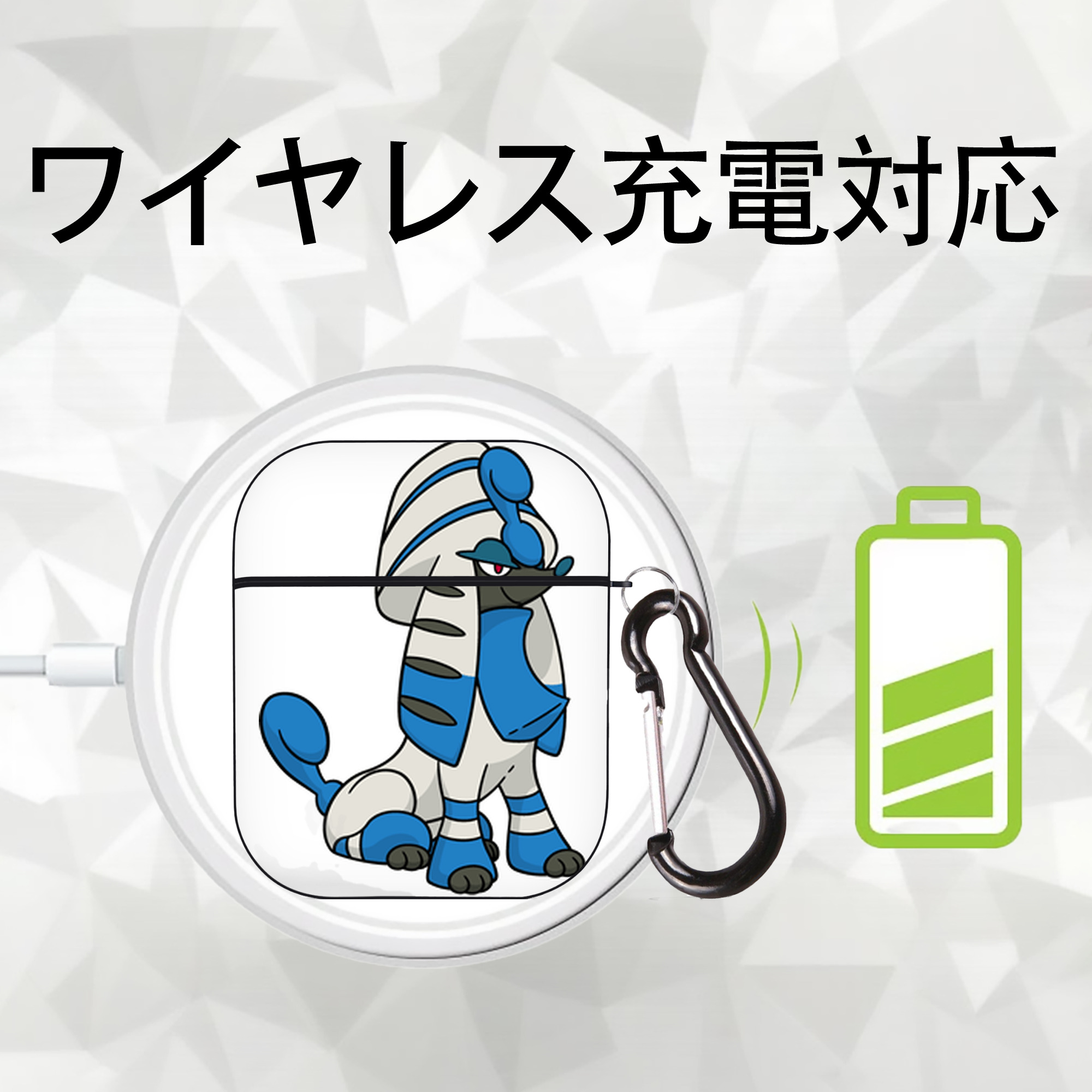 ポケットモンスター Pokémon AirPods 第2世代保護ケース ハードシェル ブラック 耐衝撃・防指紋・カラビナ付き