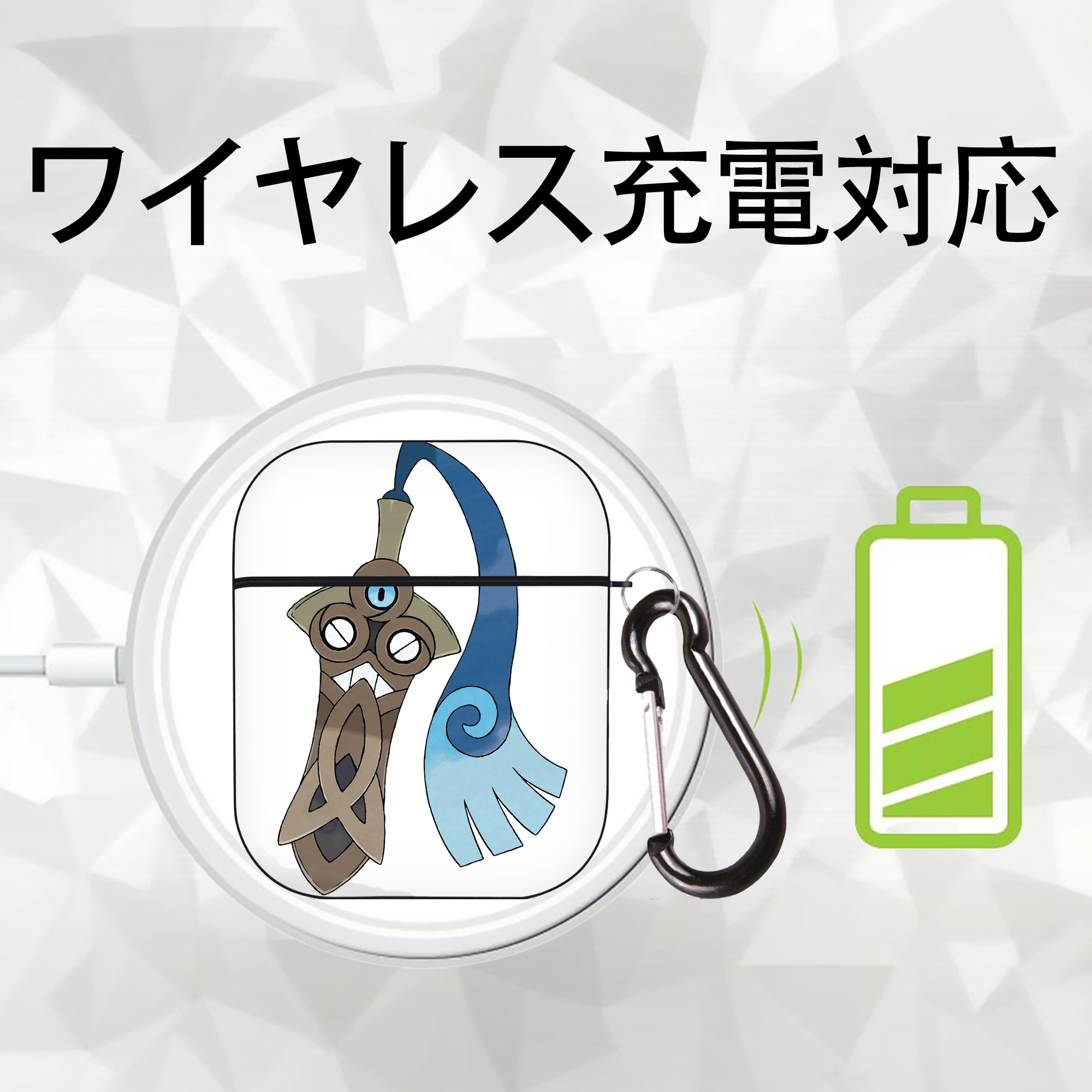 ポケットモンスター Pokémon AirPods 第2世代保護ケース ハードシェル ブラック 耐衝撃・防指紋・カラビナ付き
