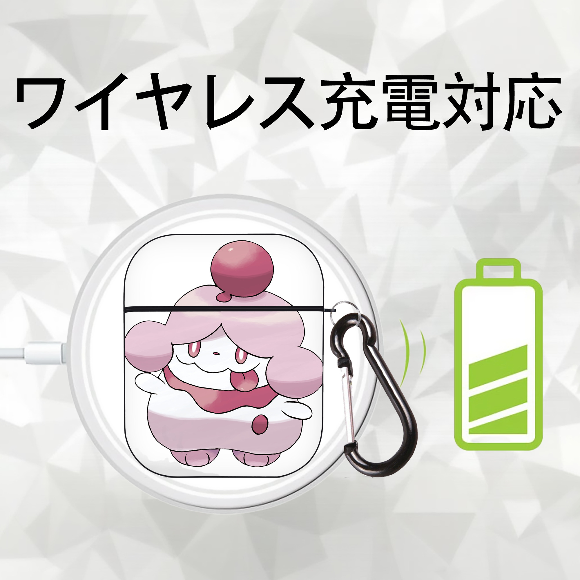 ポケットモンスター Pokémon AirPods 第2世代保護ケース ハードシェル ブラック 耐衝撃・防指紋・カラビナ付き