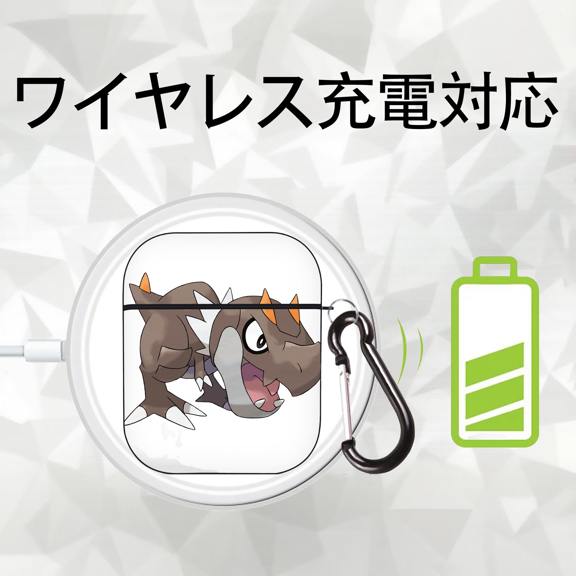 ポケットモンスター Pokémon AirPods 第2世代保護ケース ハードシェル ブラック 耐衝撃・防指紋・カラビナ付き