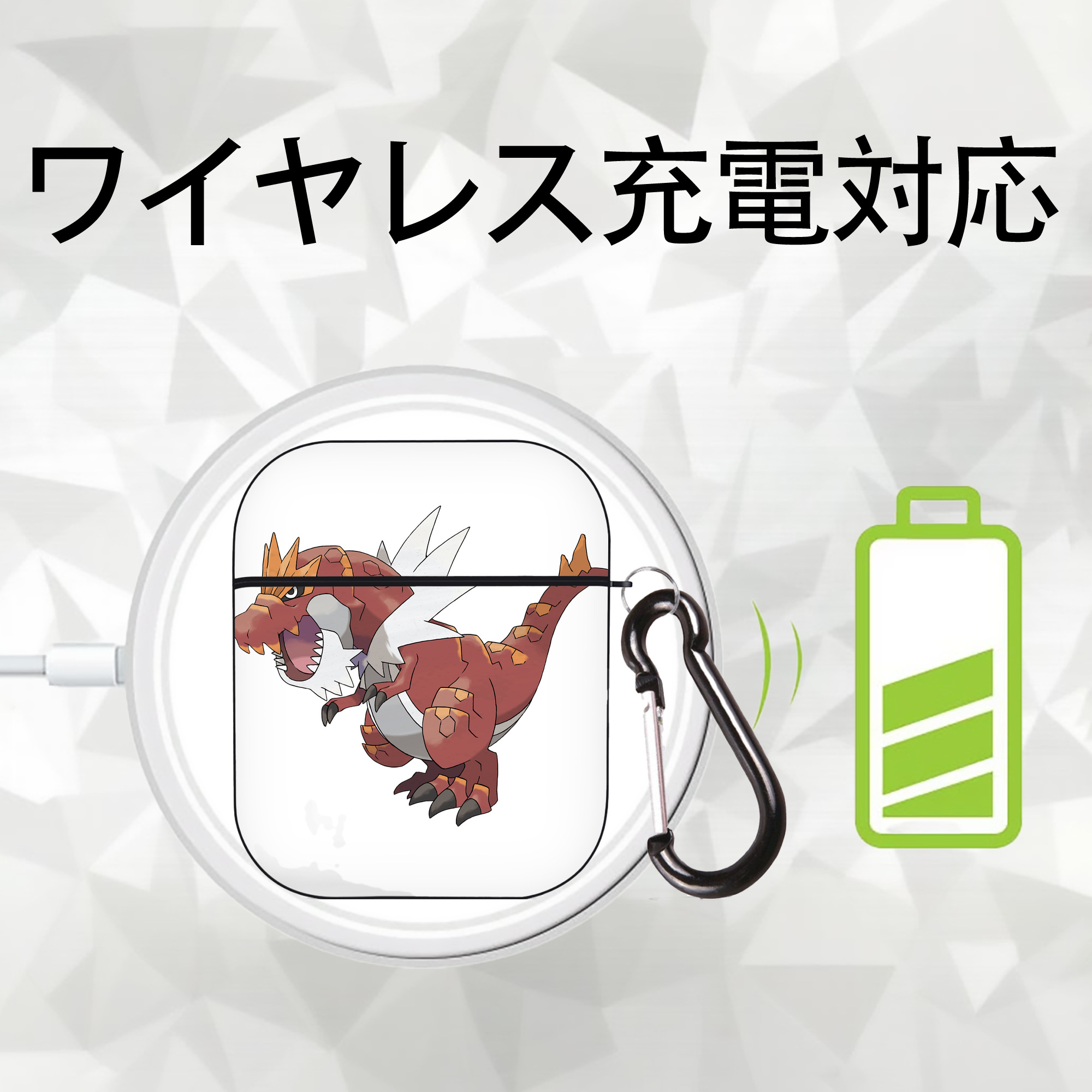 ポケットモンスター Pokémon AirPods 第2世代保護ケース ハードシェル ブラック 耐衝撃・防指紋・カラビナ付き