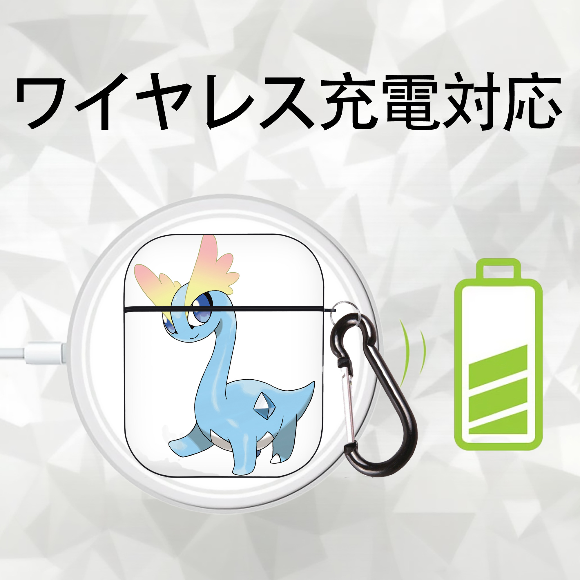 ポケットモンスター Pokémon AirPods 第2世代保護ケース ハードシェル ブラック 耐衝撃・防指紋・カラビナ付き