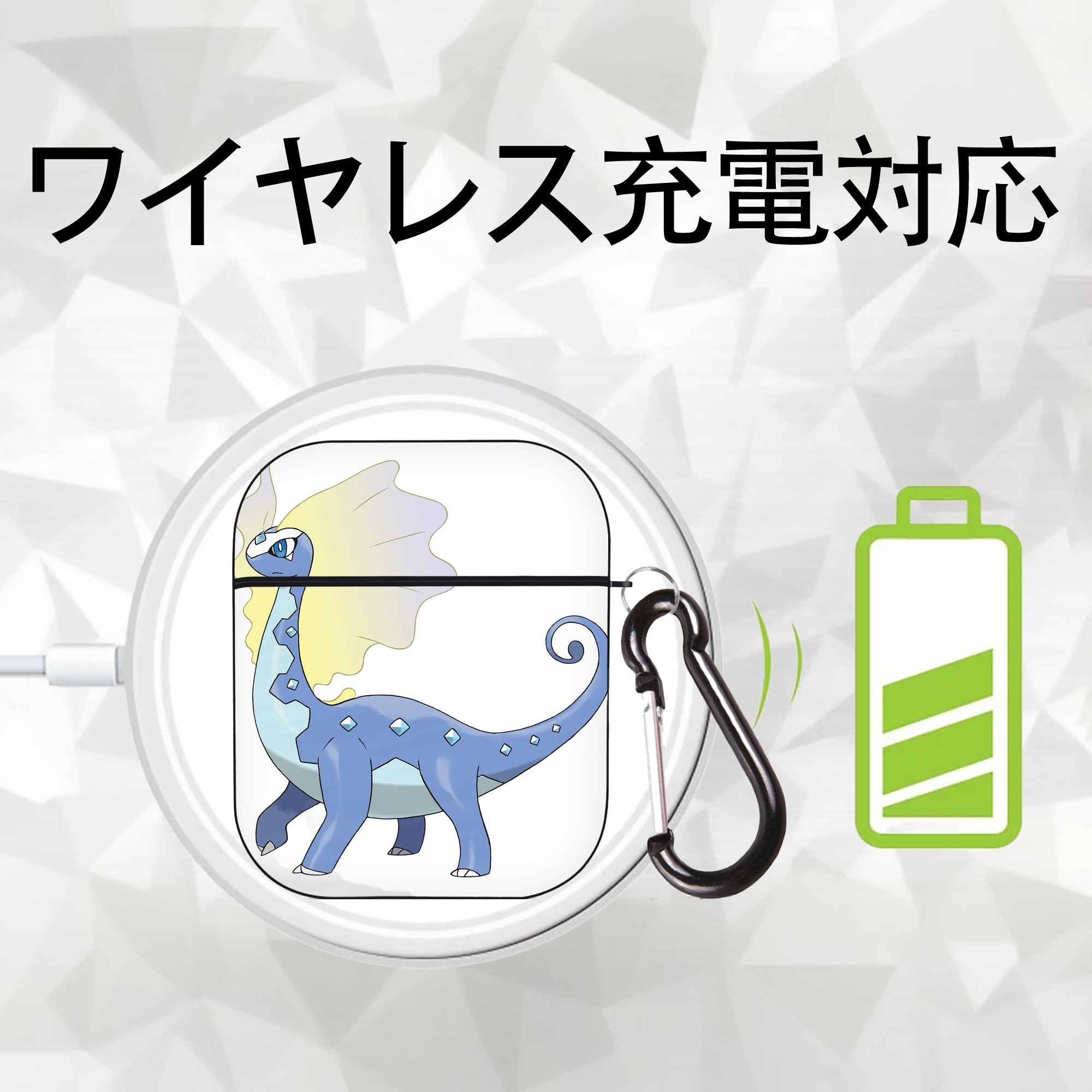 ポケットモンスター Pokémon AirPods 第2世代保護ケース ハードシェル ブラック 耐衝撃・防指紋・カラビナ付き