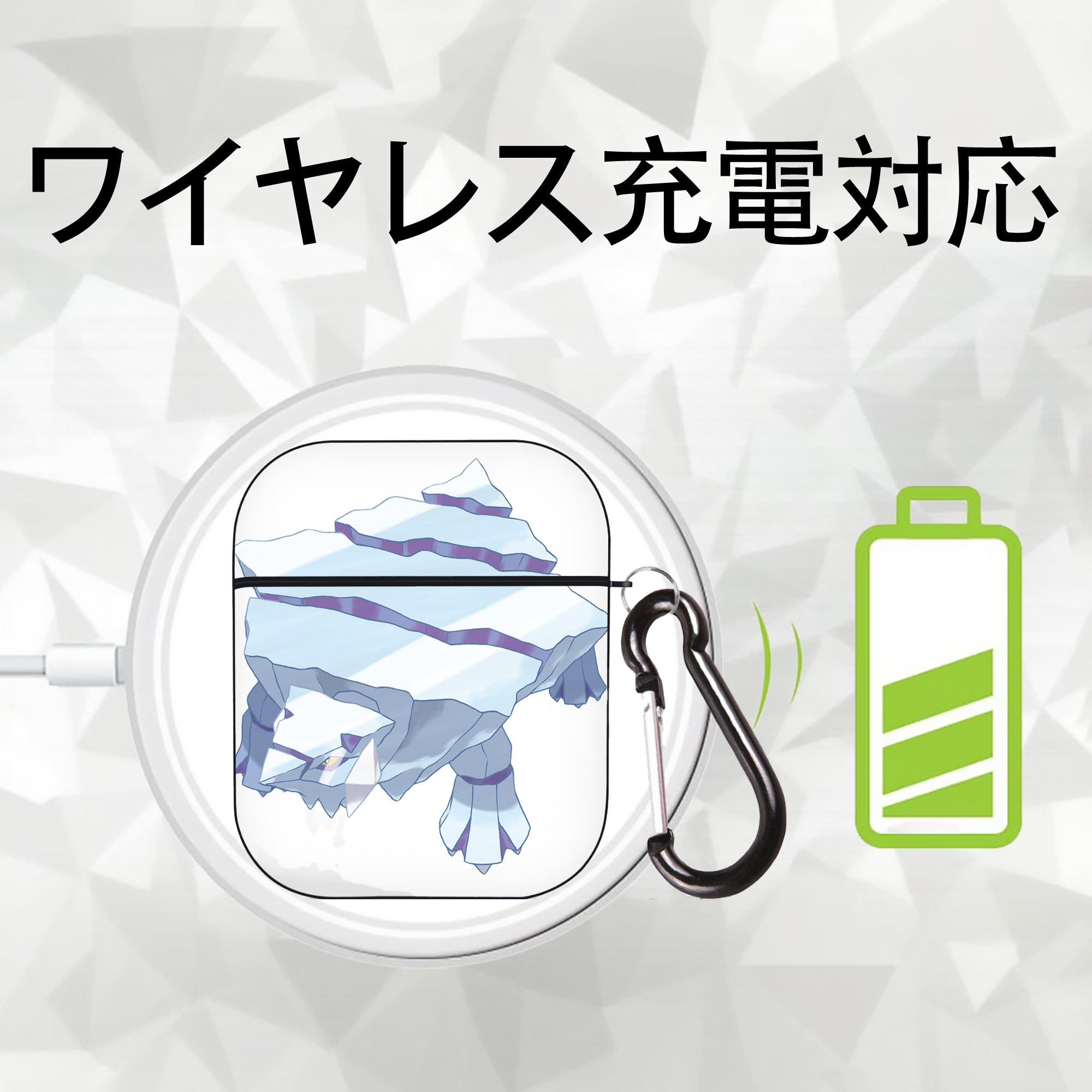 ポケットモンスター Pokémon AirPods 第2世代保護ケース ハードシェル ブラック 耐衝撃・防指紋・カラビナ付き
