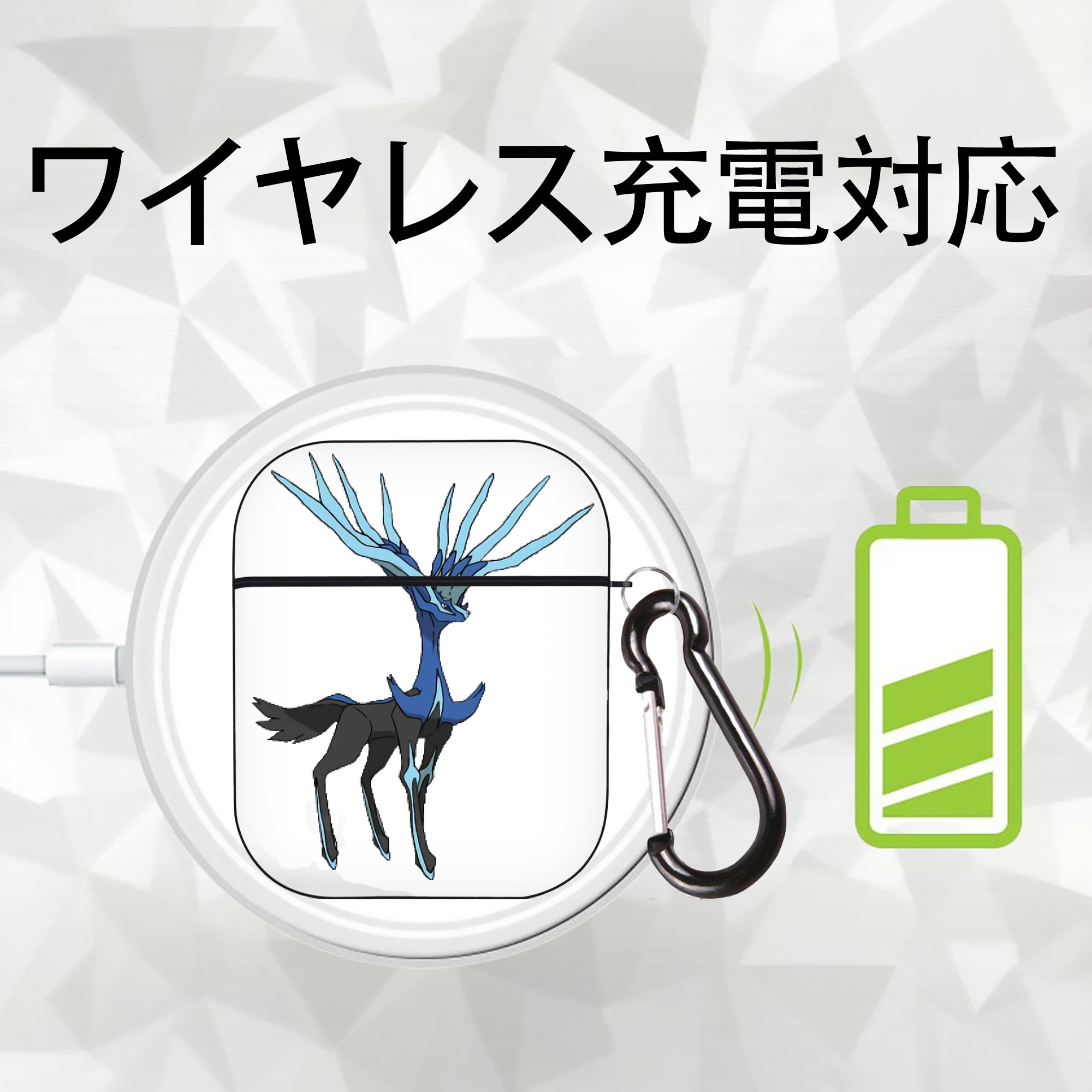 ポケットモンスター Pokémon AirPods 第2世代保護ケース ハードシェル ブラック 耐衝撃・防指紋・カラビナ付き