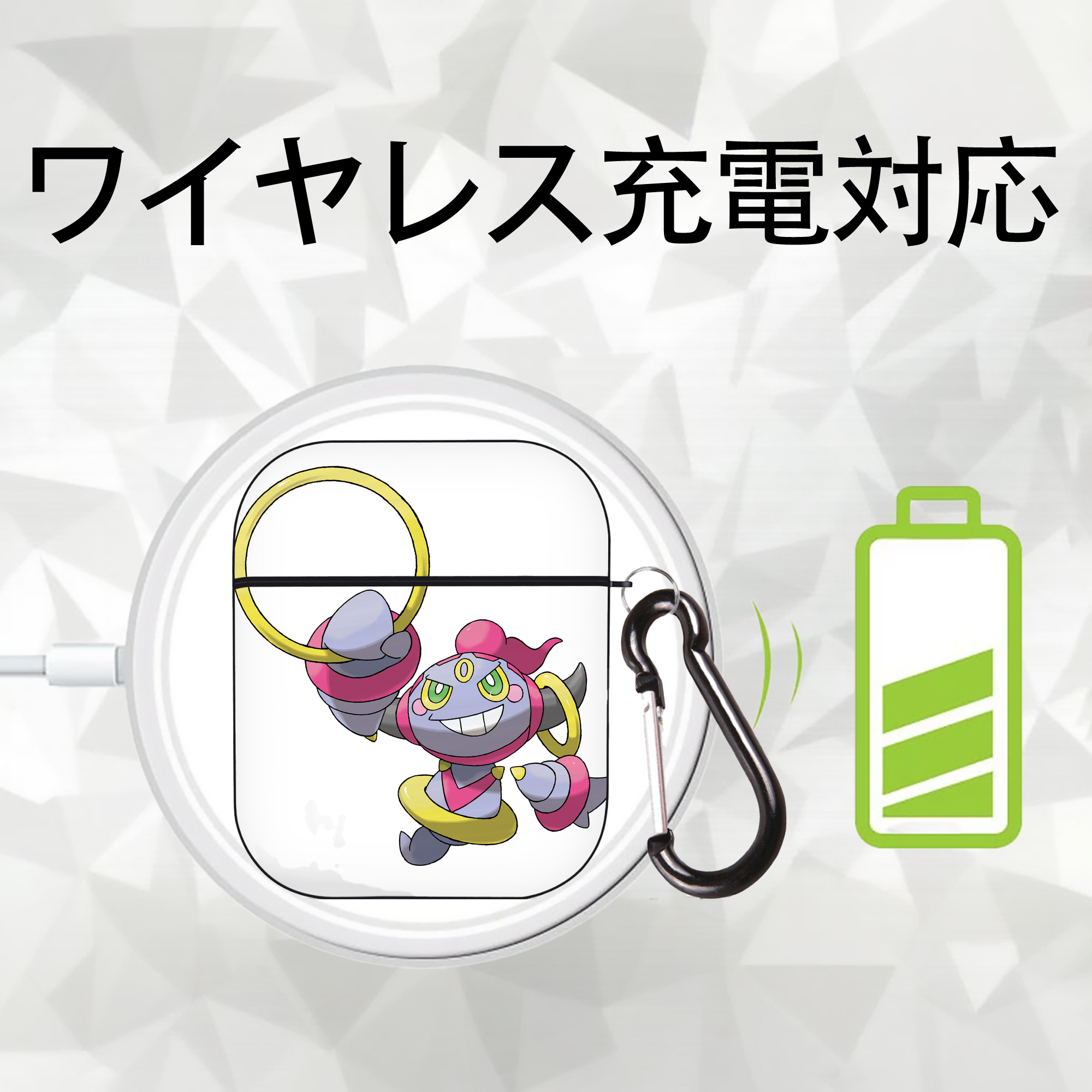 ポケットモンスター Pokémon AirPods 第2世代保護ケース ハードシェル ブラック 耐衝撃・防指紋・カラビナ付き