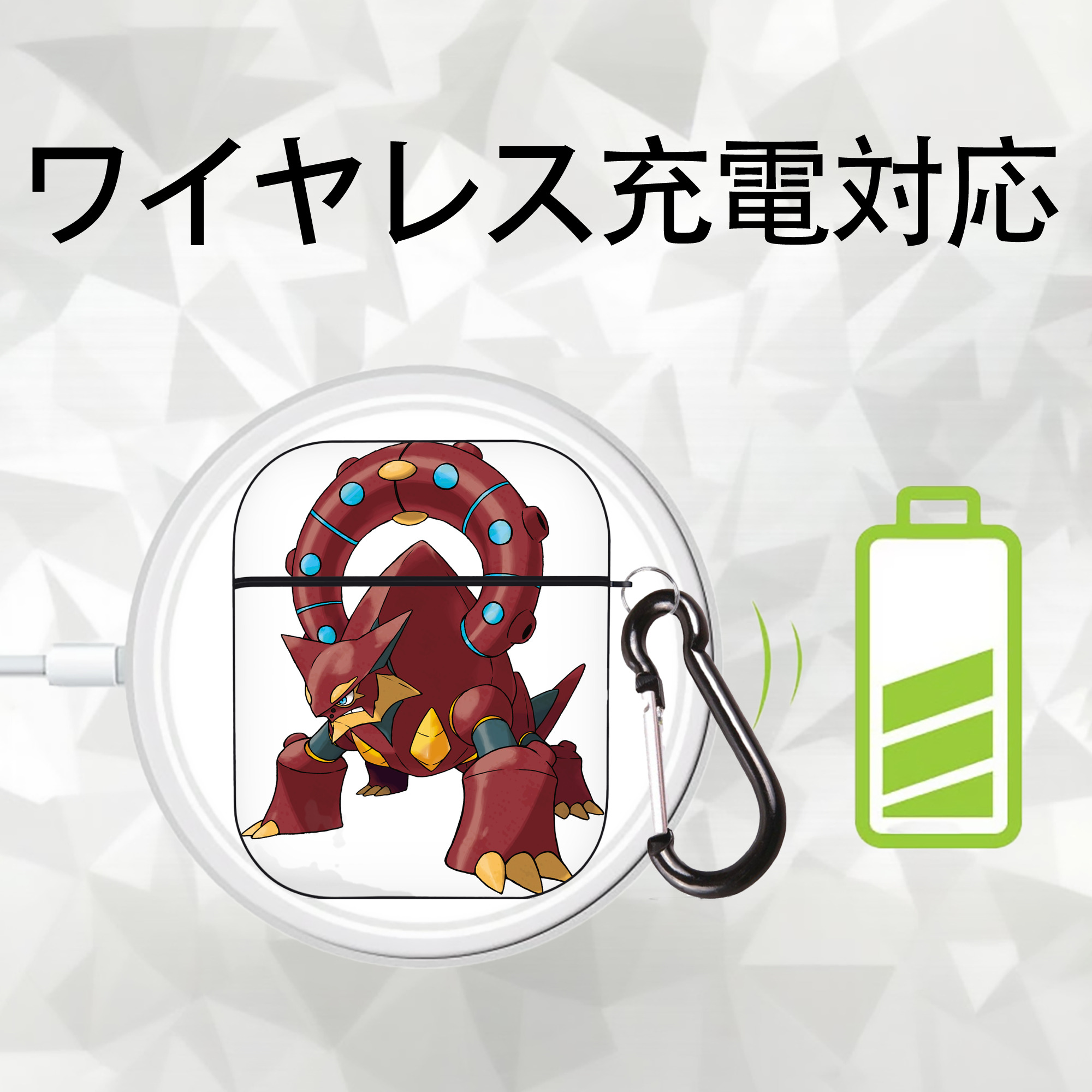 ポケットモンスター Pokémon AirPods 第2世代保護ケース ハードシェル ブラック 耐衝撃・防指紋・カラビナ付き