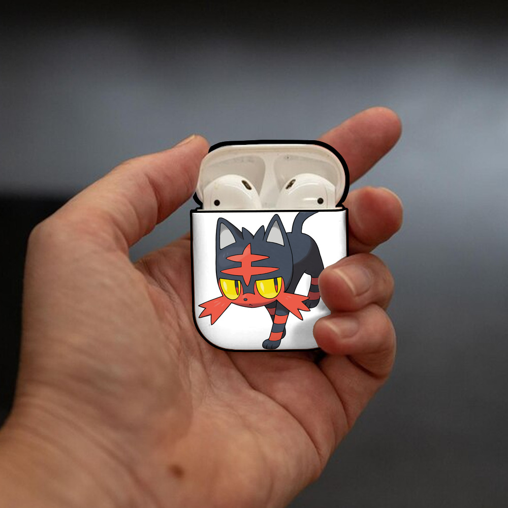 ポケットモンスター Pokémon AirPods 第2世代保護ケース ハードシェル ブラック 耐衝撃・防指紋・カラビナ付き