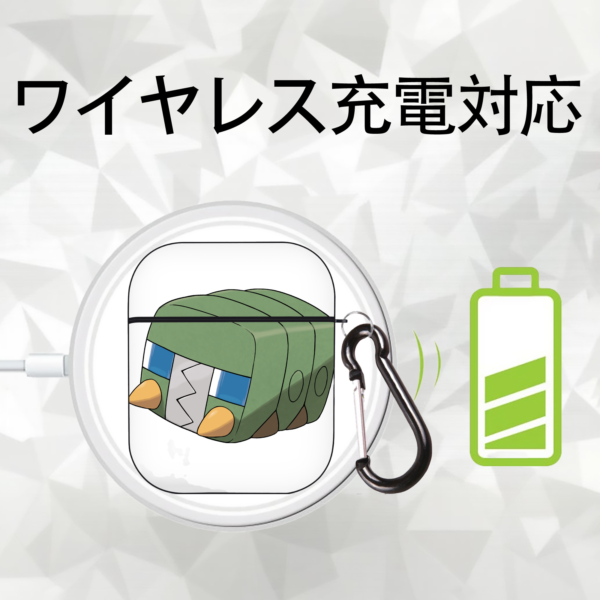 ポケットモンスター Pokémon AirPods 第2世代保護ケース ハードシェル ブラック 耐衝撃・防指紋・カラビナ付き