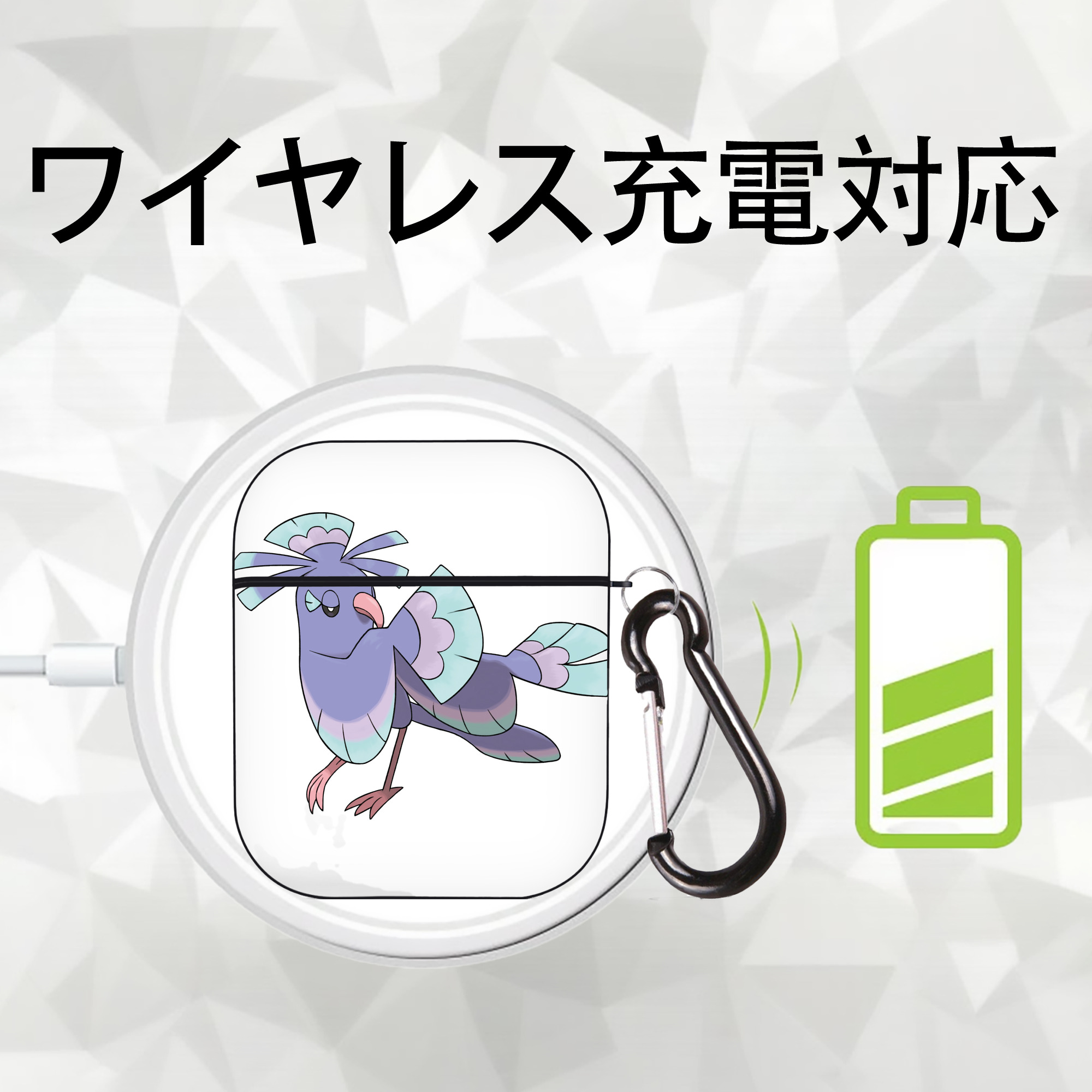 ポケットモンスター Pokémon AirPods 第2世代保護ケース ハードシェル ブラック 耐衝撃・防指紋・カラビナ付き