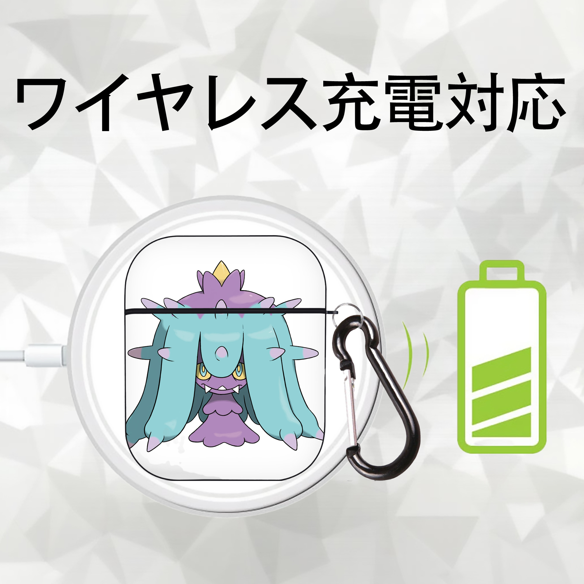 ポケットモンスター Pokémon AirPods 第2世代保護ケース ハードシェル ブラック 耐衝撃・防指紋・カラビナ付き