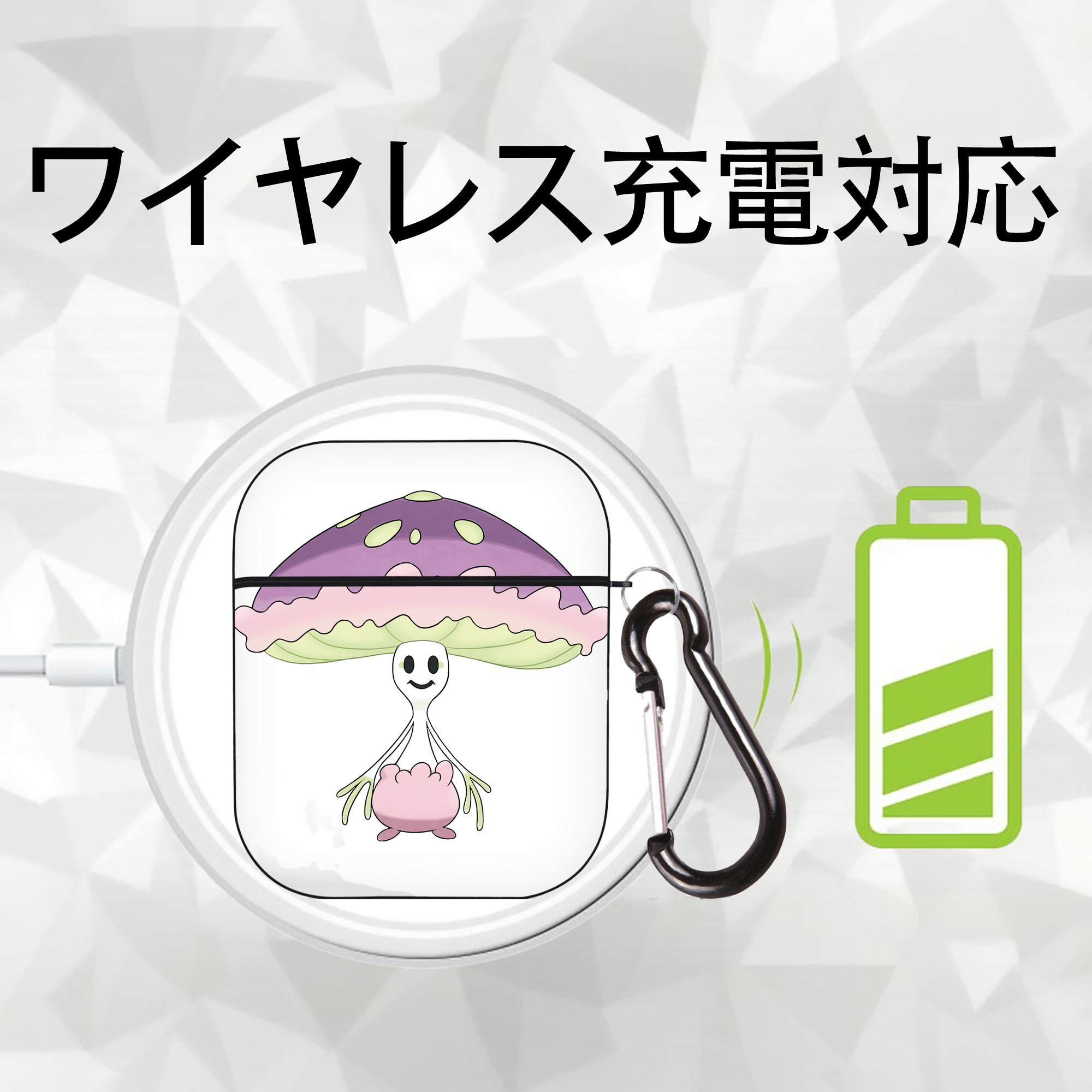 ポケットモンスター Pokémon AirPods 第2世代保護ケース ハードシェル ブラック 耐衝撃・防指紋・カラビナ付き