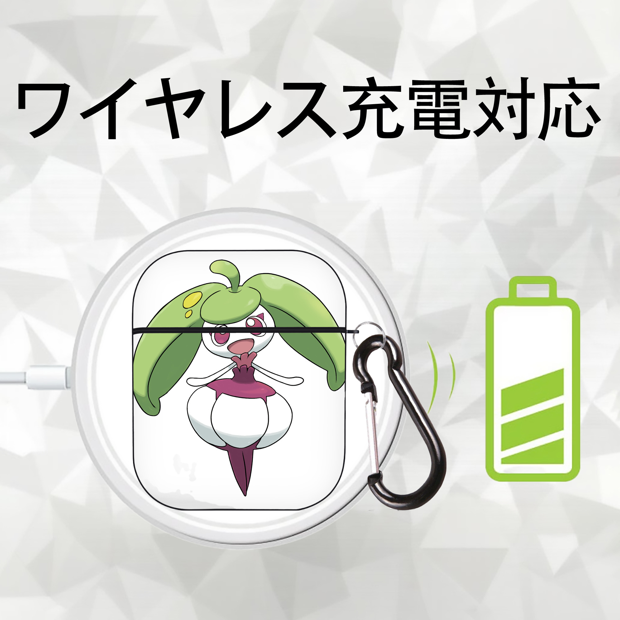 ポケットモンスター Pokémon AirPods 第2世代保護ケース ハードシェル ブラック 耐衝撃・防指紋・カラビナ付き