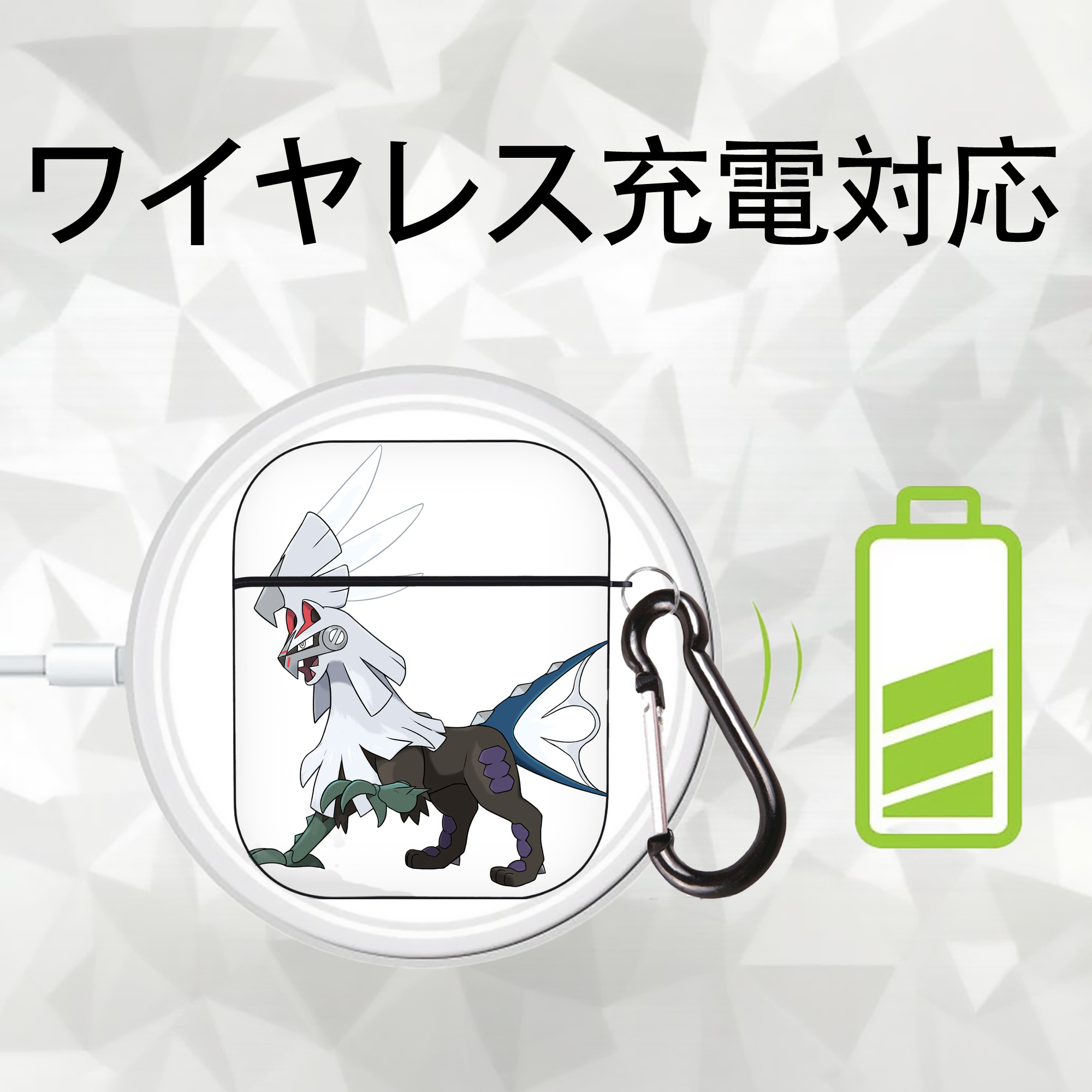 ポケットモンスター Pokémon AirPods 第2世代保護ケース ハードシェル ブラック 耐衝撃・防指紋・カラビナ付き