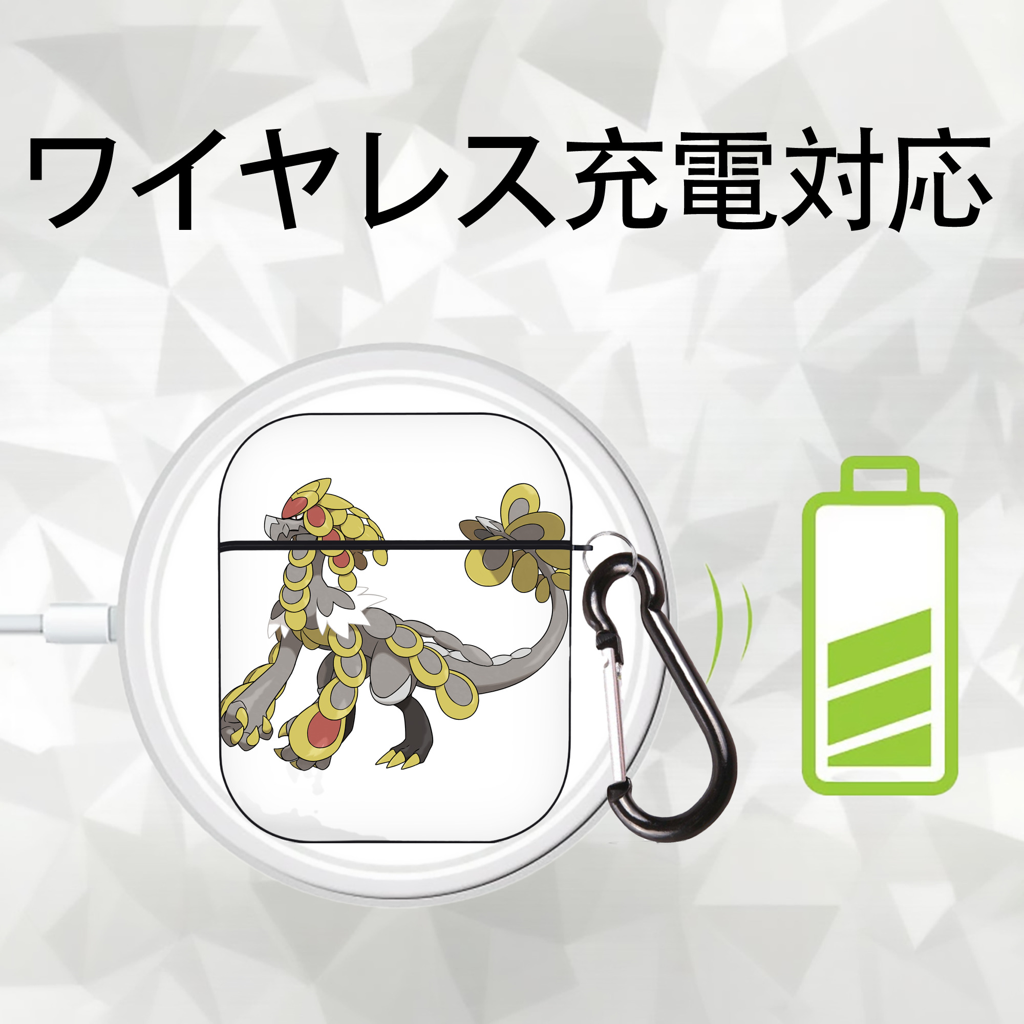 ポケットモンスター Pokémon AirPods 第2世代保護ケース ハードシェル ブラック 耐衝撃・防指紋・カラビナ付き