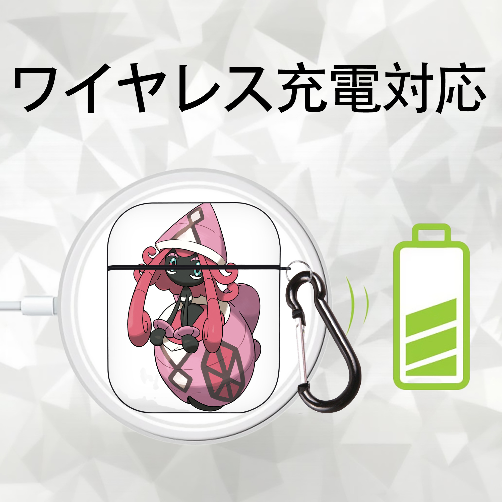 ポケットモンスター Pokémon AirPods 第2世代保護ケース ハードシェル ブラック 耐衝撃・防指紋・カラビナ付き