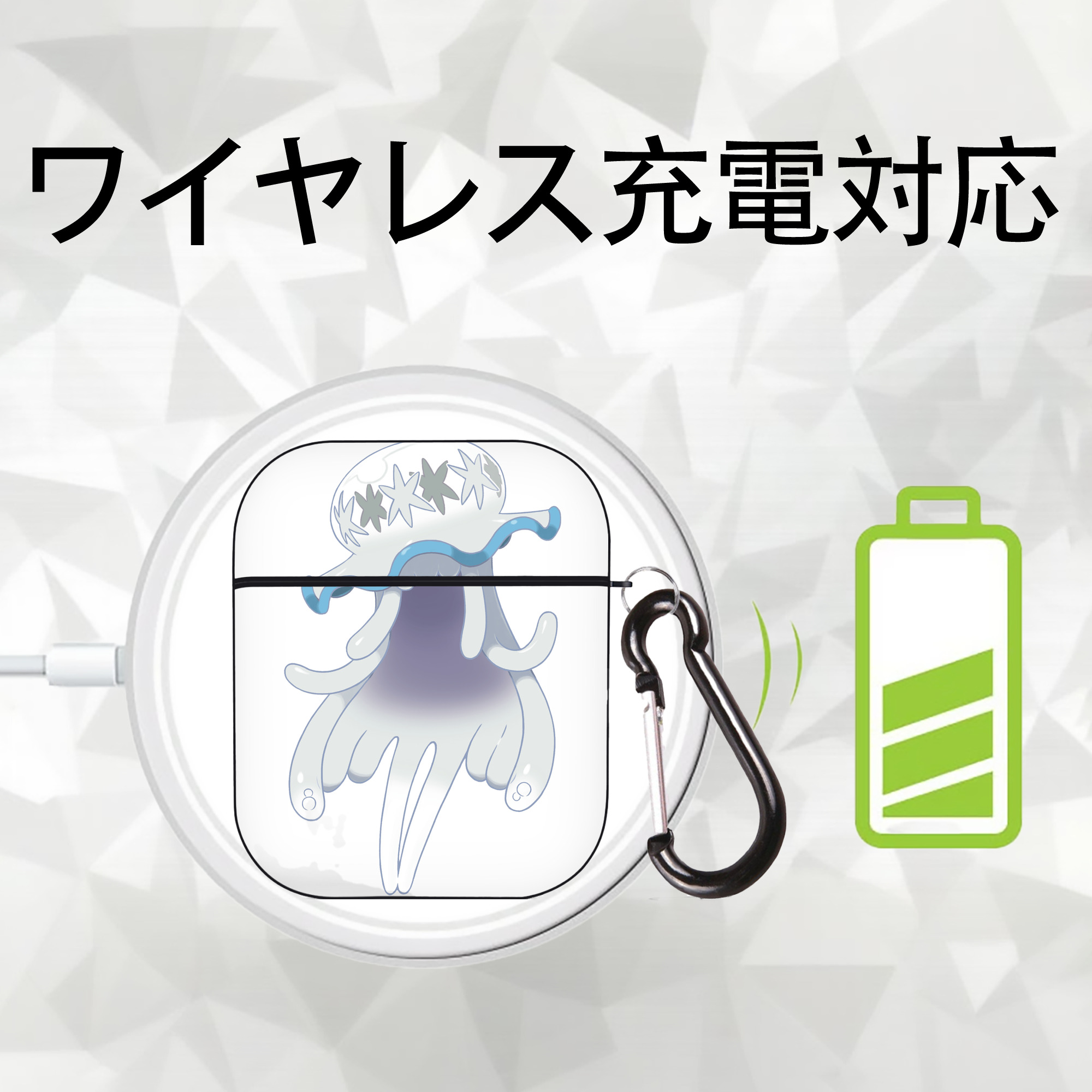 ポケットモンスター Pokémon AirPods 第2世代保護ケース ハードシェル ブラック 耐衝撃・防指紋・カラビナ付き