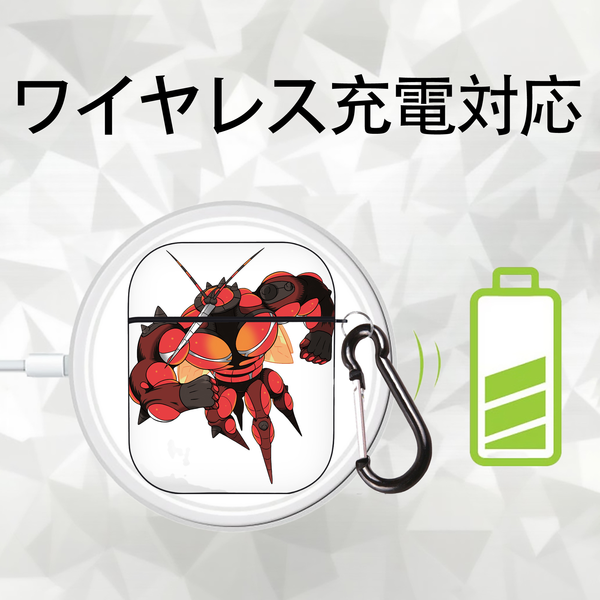 ポケットモンスター Pokémon AirPods 第2世代保護ケース ハードシェル ブラック 耐衝撃・防指紋・カラビナ付き