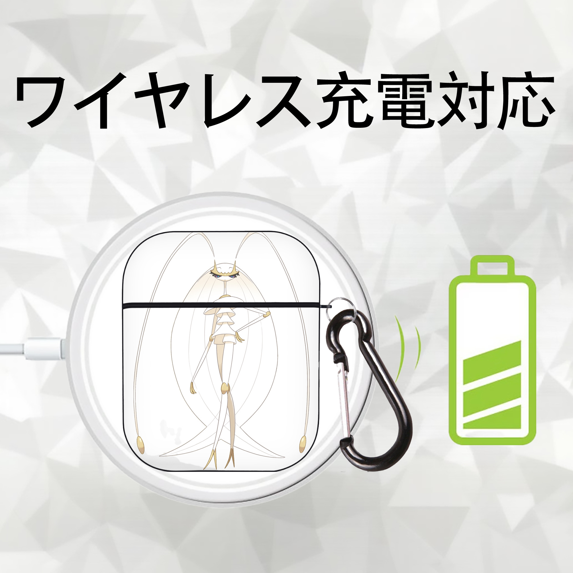 ポケットモンスター Pokémon AirPods 第2世代保護ケース ハードシェル ブラック 耐衝撃・防指紋・カラビナ付き