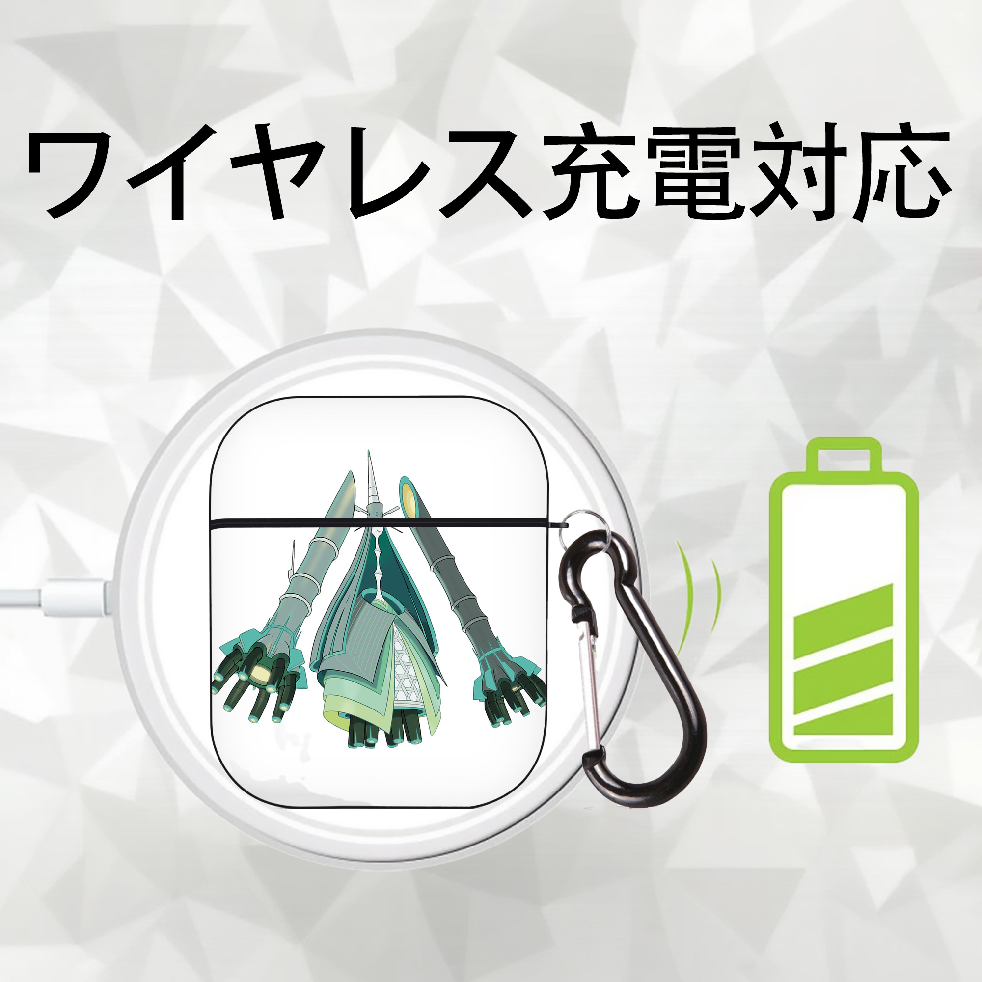ポケットモンスター Pokémon AirPods 第2世代保護ケース ハードシェル ブラック 耐衝撃・防指紋・カラビナ付き