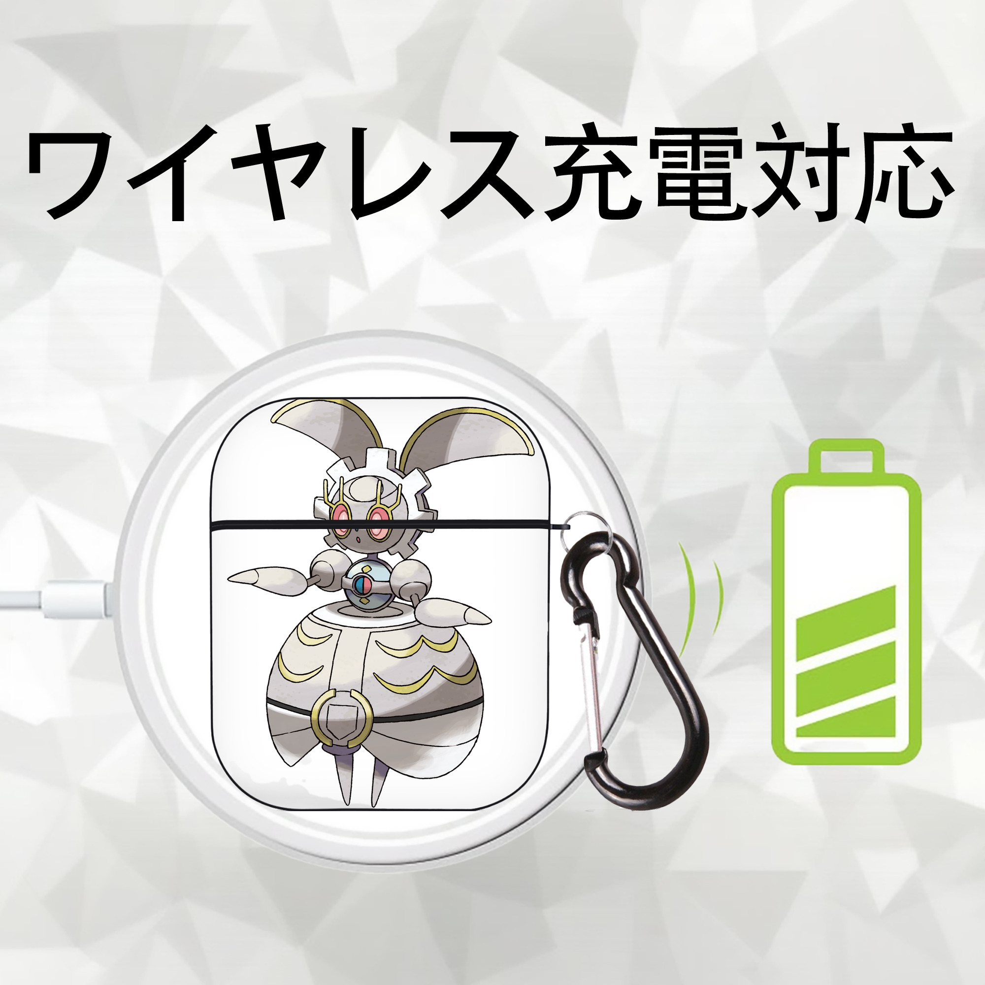 ポケットモンスター Pokémon AirPods 第2世代保護ケース ハードシェル ブラック 耐衝撃・防指紋・カラビナ付き