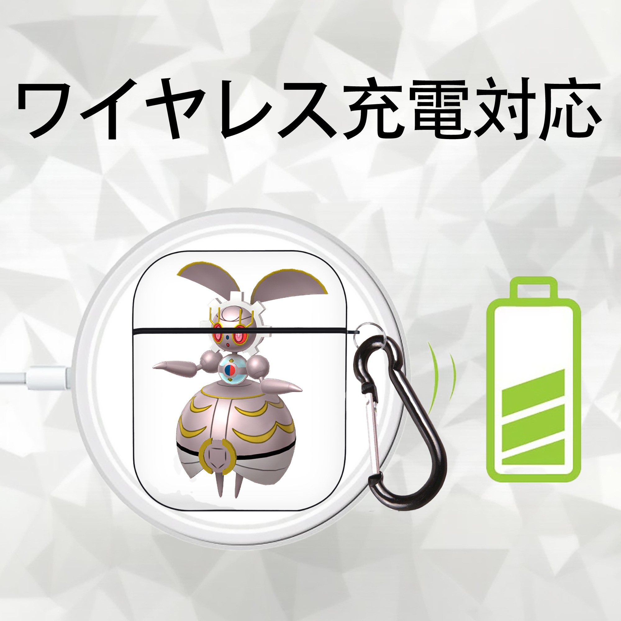 ポケットモンスター Pokémon AirPods 第2世代保護ケース ハードシェル ブラック 耐衝撃・防指紋・カラビナ付き