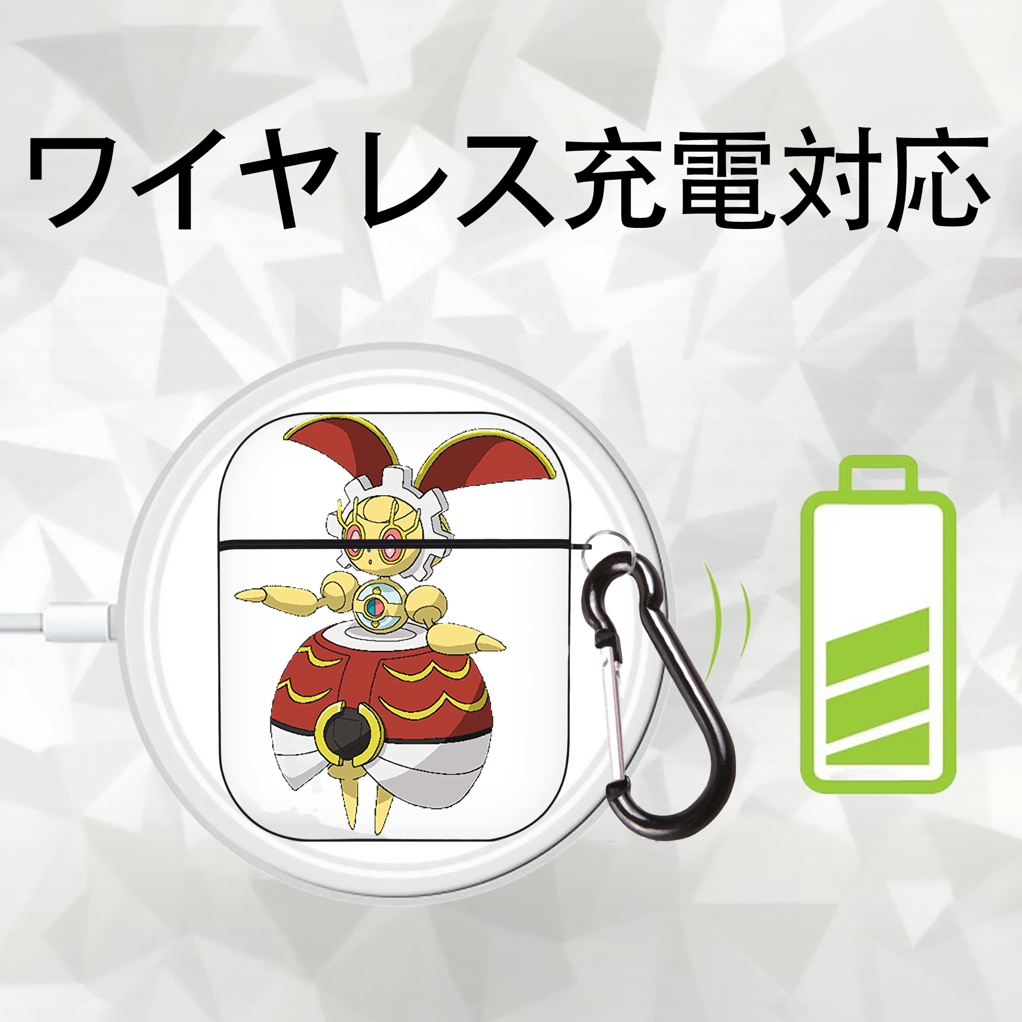ポケットモンスター Pokémon AirPods 第2世代保護ケース ハードシェル ブラック 耐衝撃・防指紋・カラビナ付き