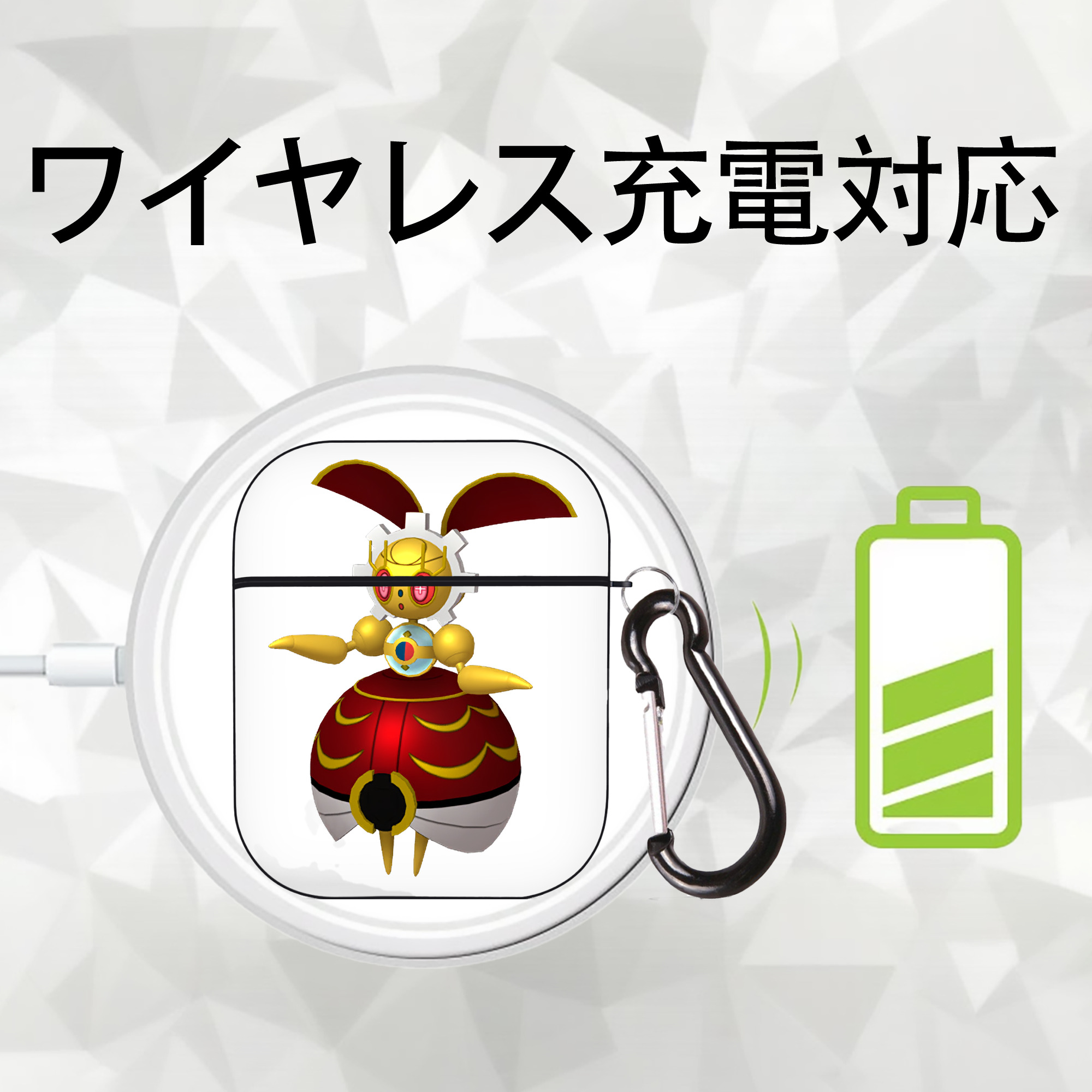 ポケットモンスター Pokémon AirPods 第2世代保護ケース ハードシェル ブラック 耐衝撃・防指紋・カラビナ付き