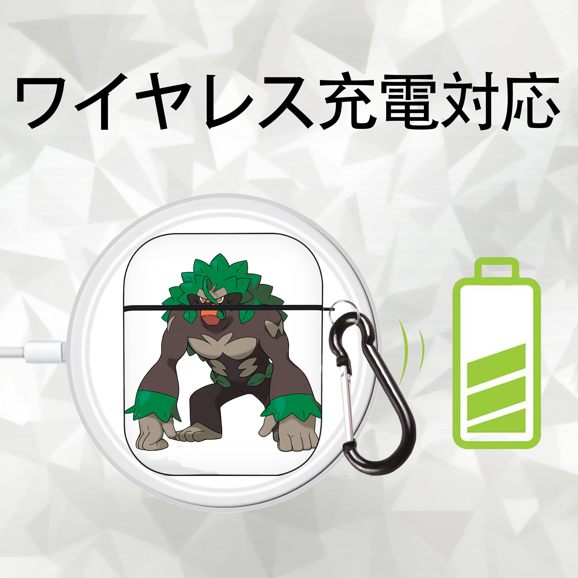 ポケットモンスター Pokémon AirPods 第2世代保護ケース ハードシェル ブラック 耐衝撃・防指紋・カラビナ付き