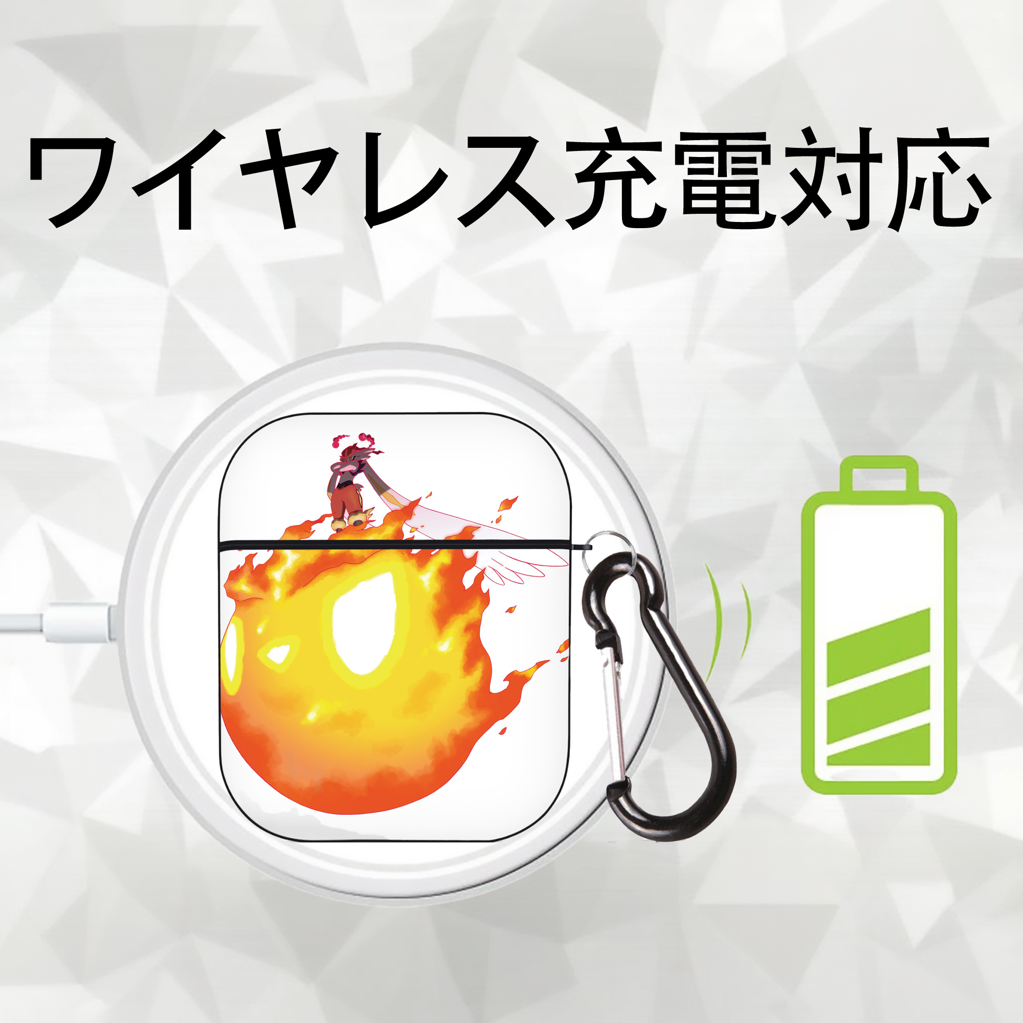 ポケットモンスター Pokémon AirPods 第2世代保護ケース ハードシェル ブラック 耐衝撃・防指紋・カラビナ付き
