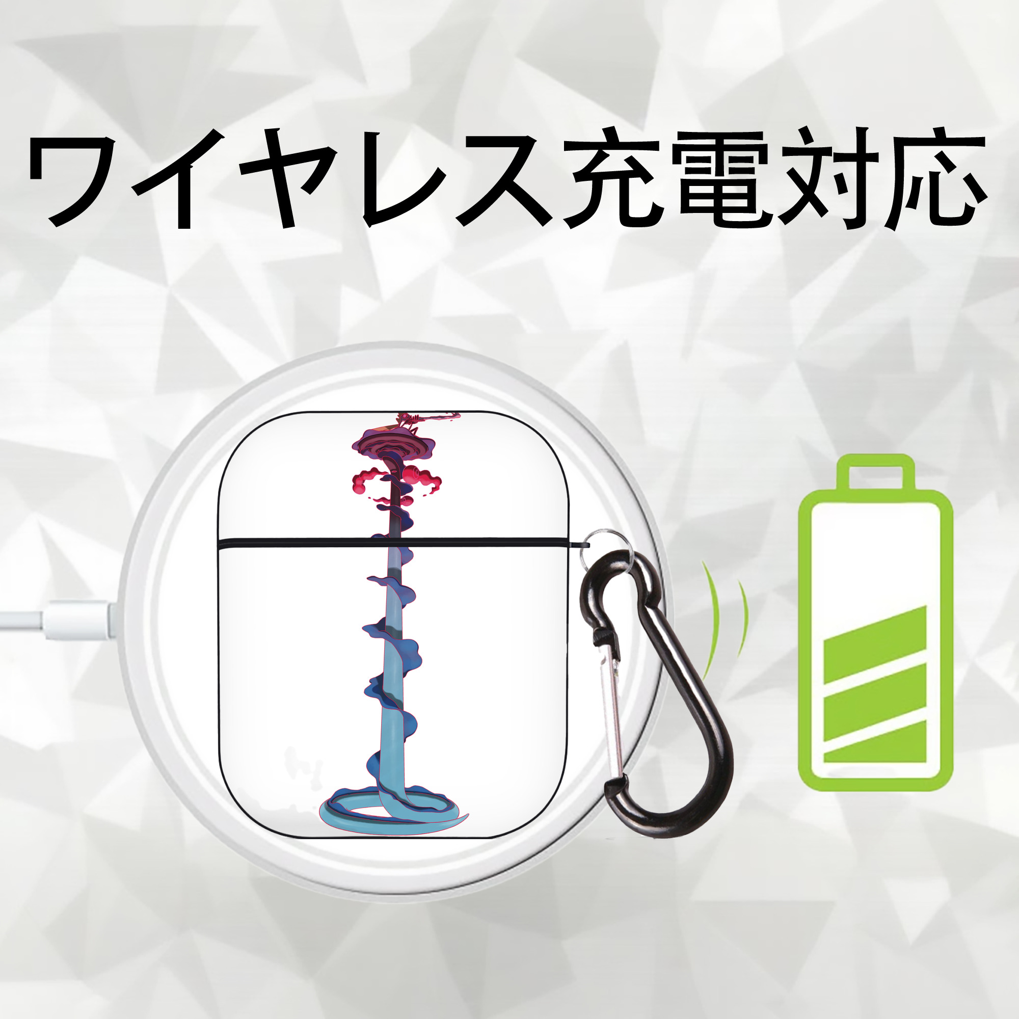 ポケットモンスター Pokémon AirPods 第2世代保護ケース ハードシェル ブラック 耐衝撃・防指紋・カラビナ付き