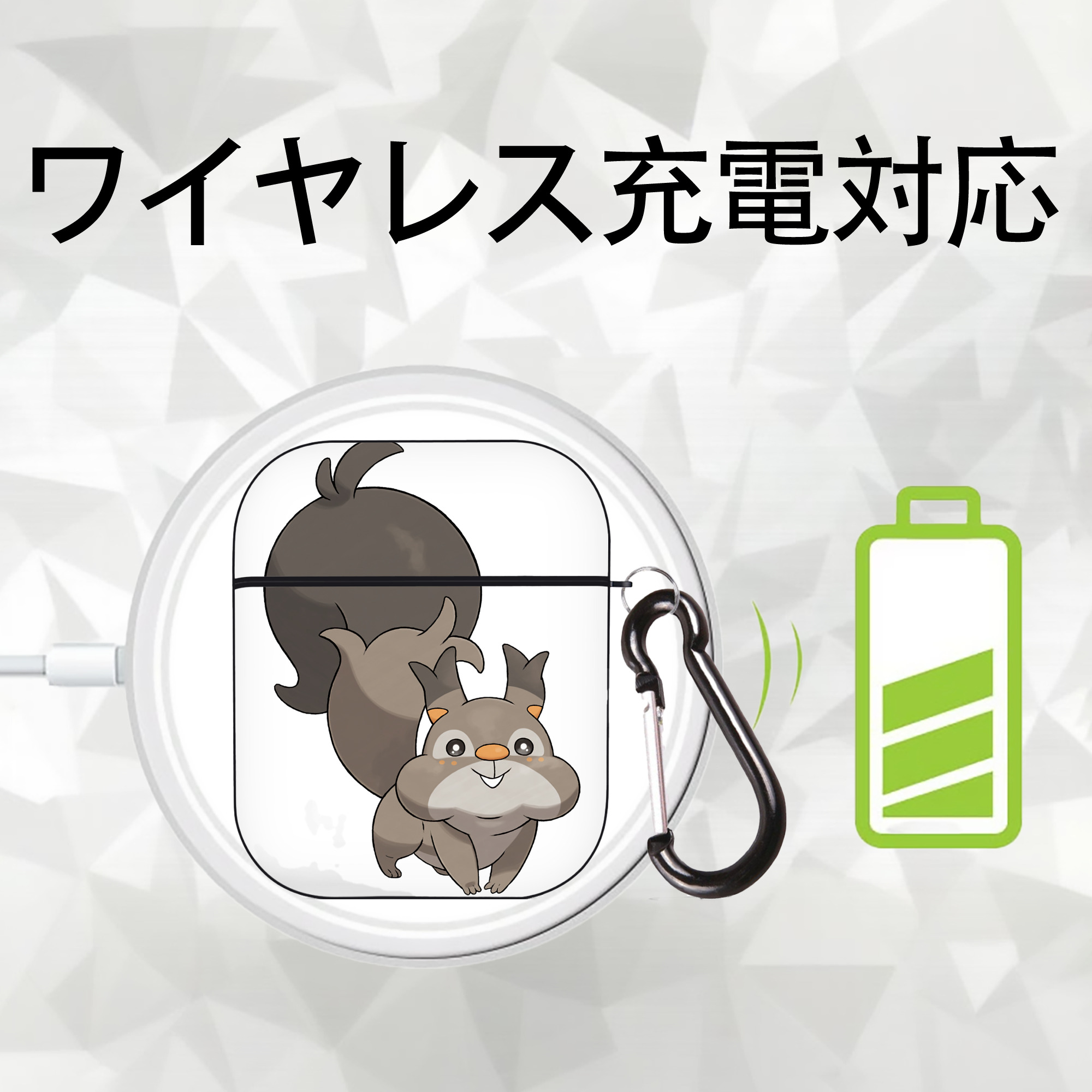 ポケットモンスター Pokémon AirPods 第2世代保護ケース ハードシェル ブラック 耐衝撃・防指紋・カラビナ付き
