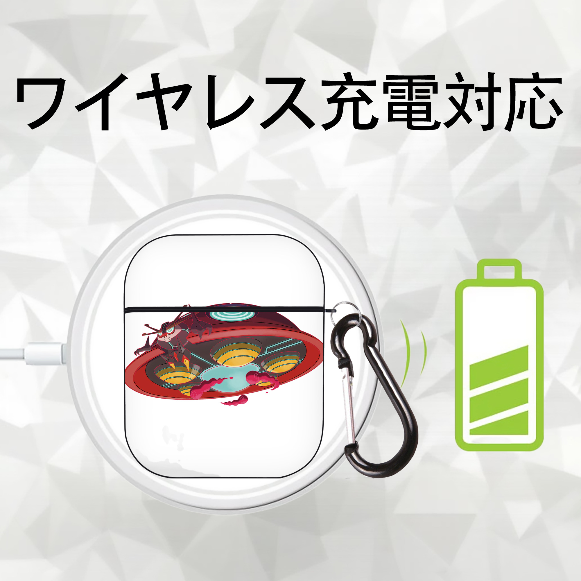 ポケットモンスター Pokémon AirPods 第2世代保護ケース ハードシェル ブラック 耐衝撃・防指紋・カラビナ付き