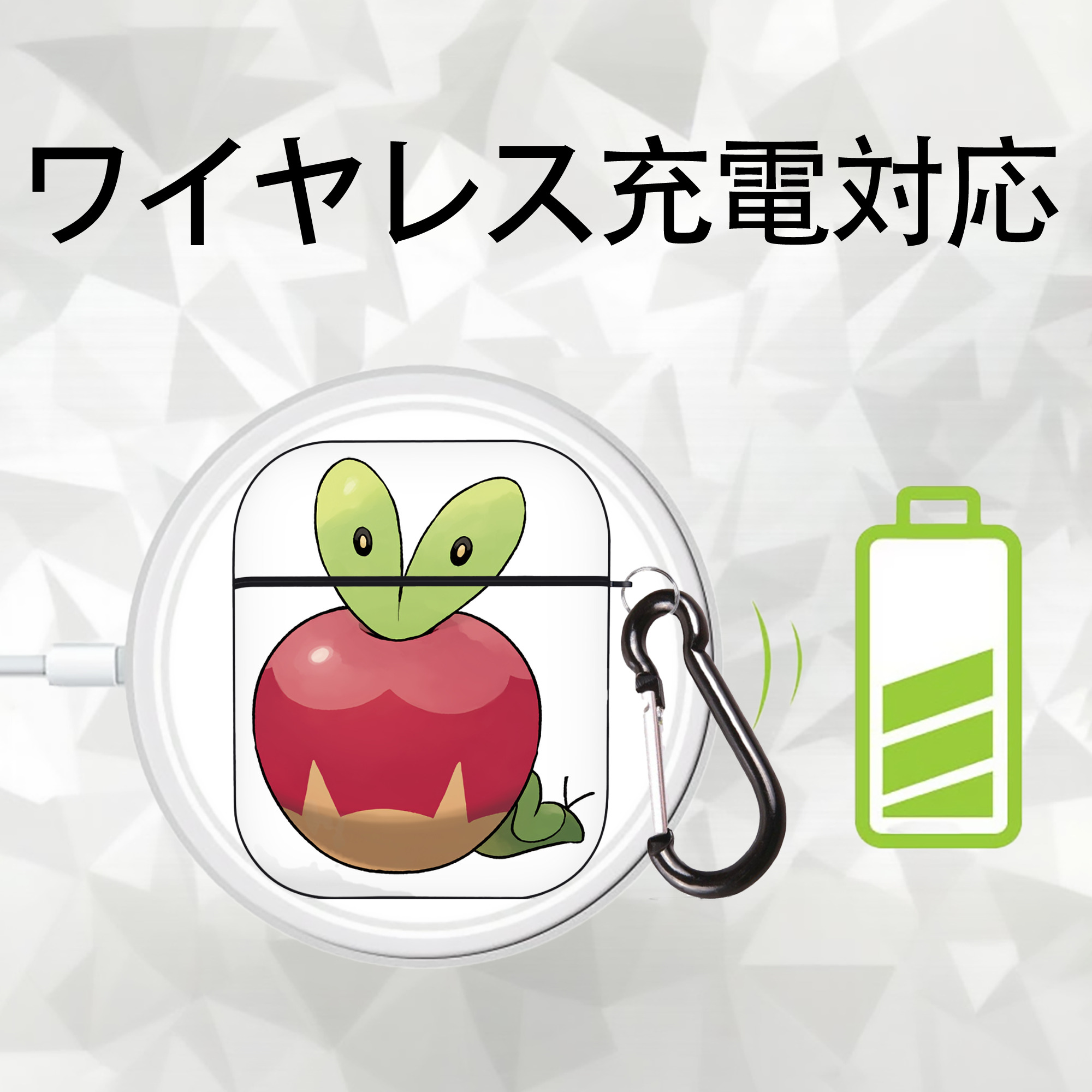 ポケットモンスター Pokémon AirPods 第2世代保護ケース ハードシェル ブラック 耐衝撃・防指紋・カラビナ付き