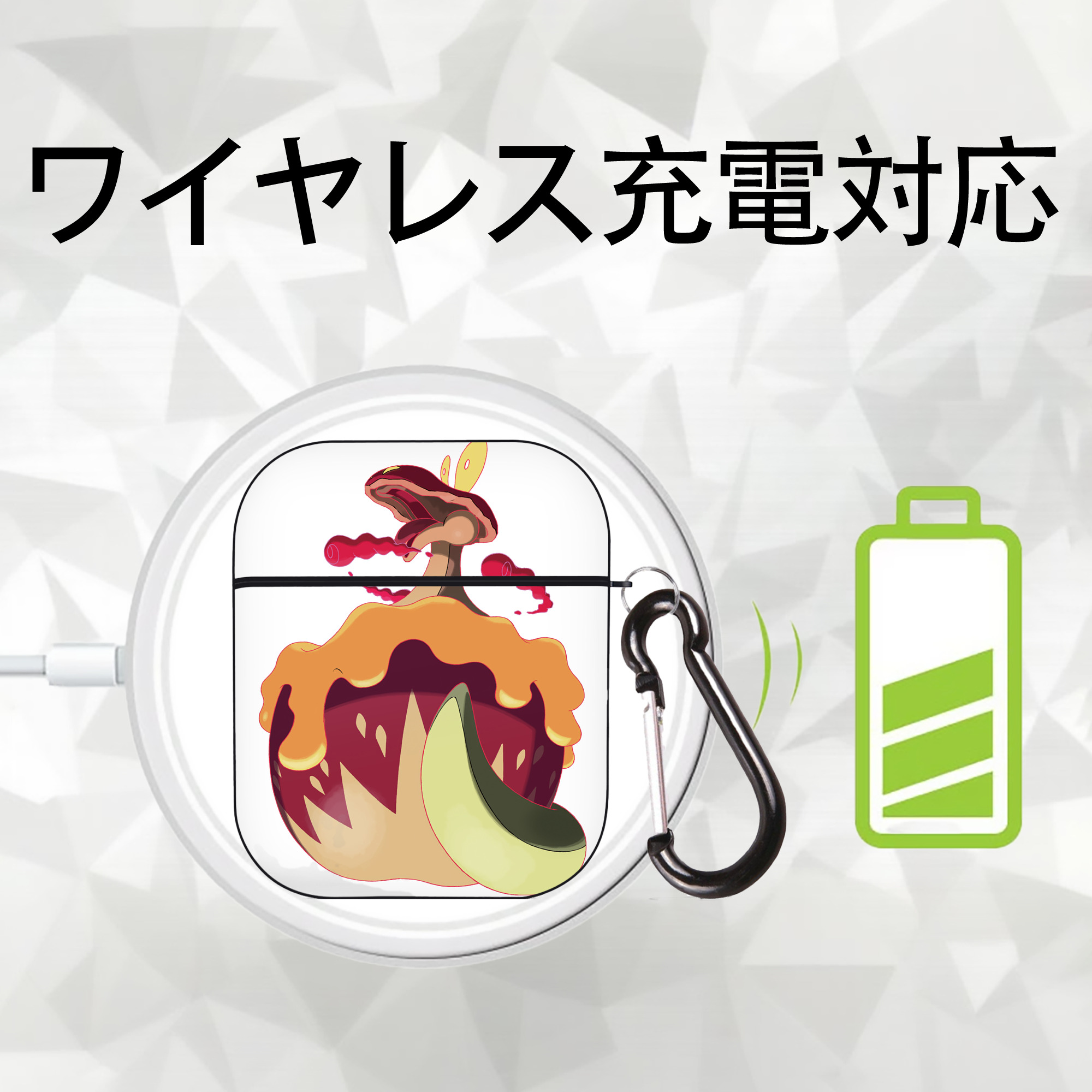 ポケットモンスター Pokémon AirPods 第2世代保護ケース ハードシェル ブラック 耐衝撃・防指紋・カラビナ付き