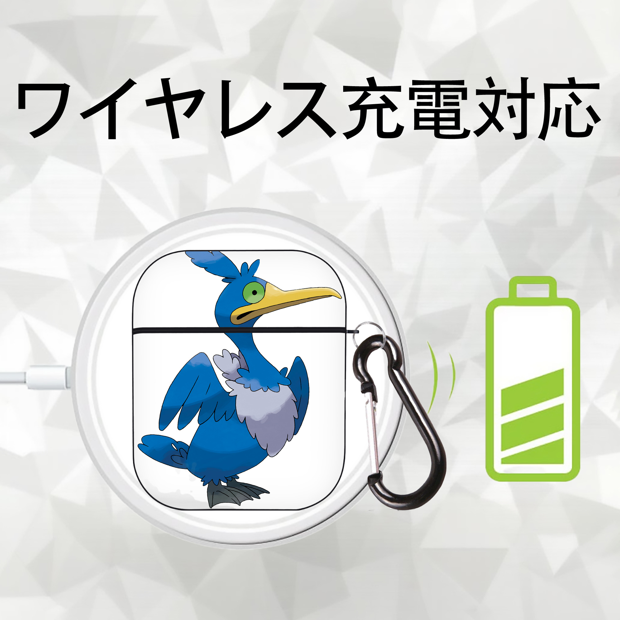ポケットモンスター Pokémon AirPods 第2世代保護ケース ハードシェル ブラック 耐衝撃・防指紋・カラビナ付き