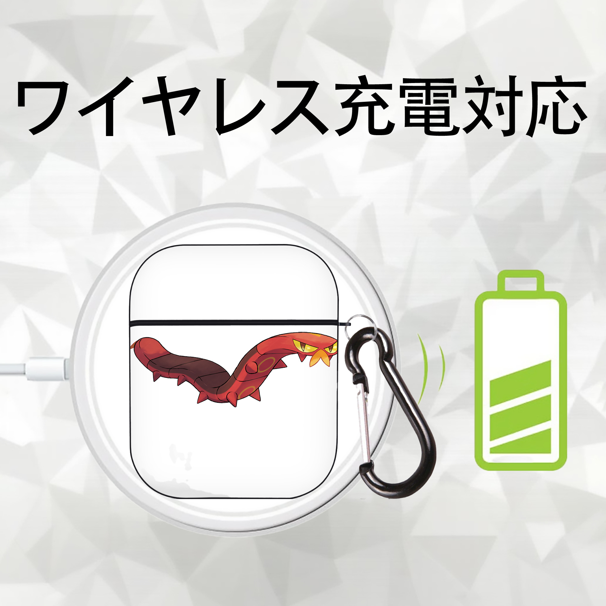 ポケットモンスター Pokémon AirPods 第2世代保護ケース ハードシェル ブラック 耐衝撃・防指紋・カラビナ付き