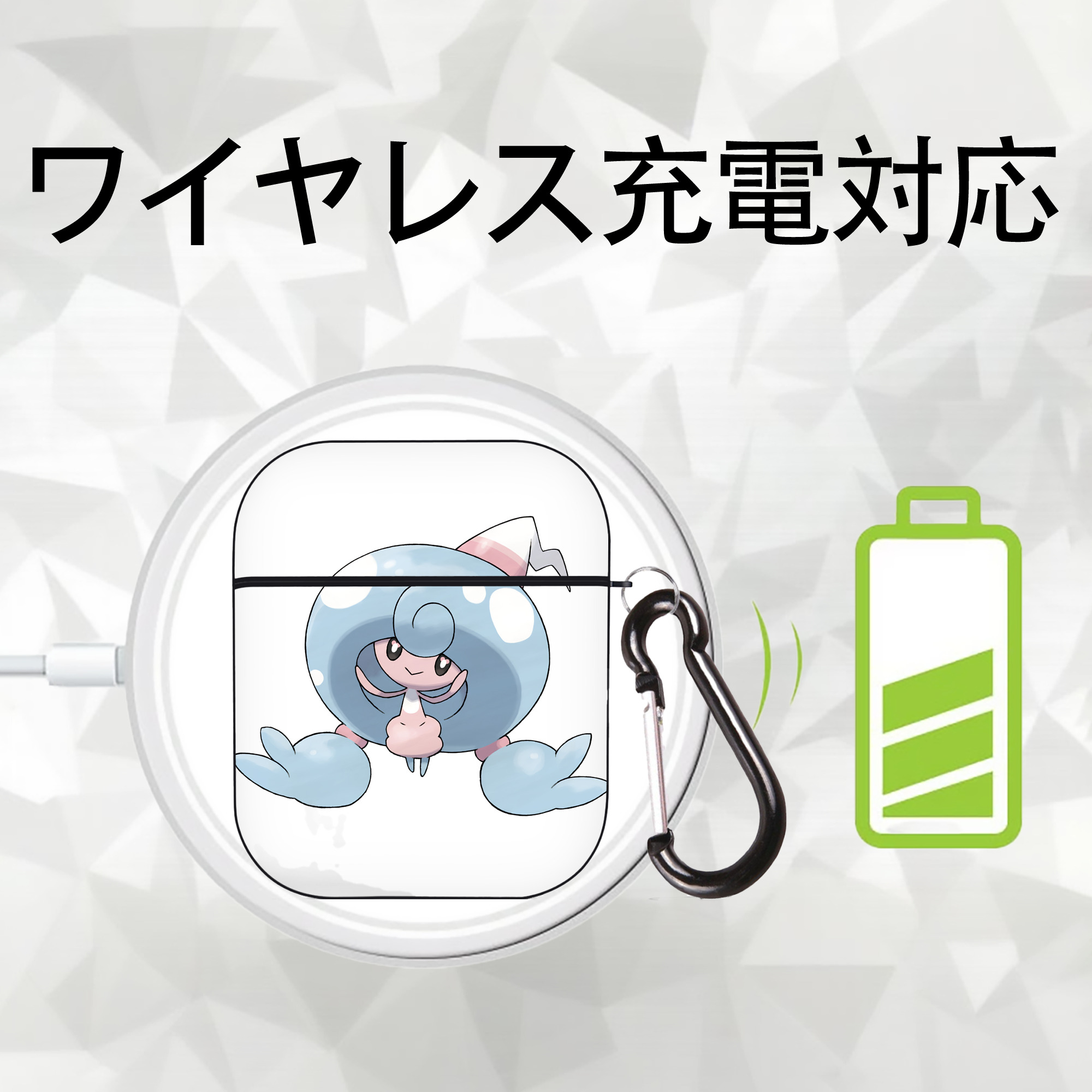 ポケットモンスター Pokémon AirPods 第2世代保護ケース ハードシェル ブラック 耐衝撃・防指紋・カラビナ付き