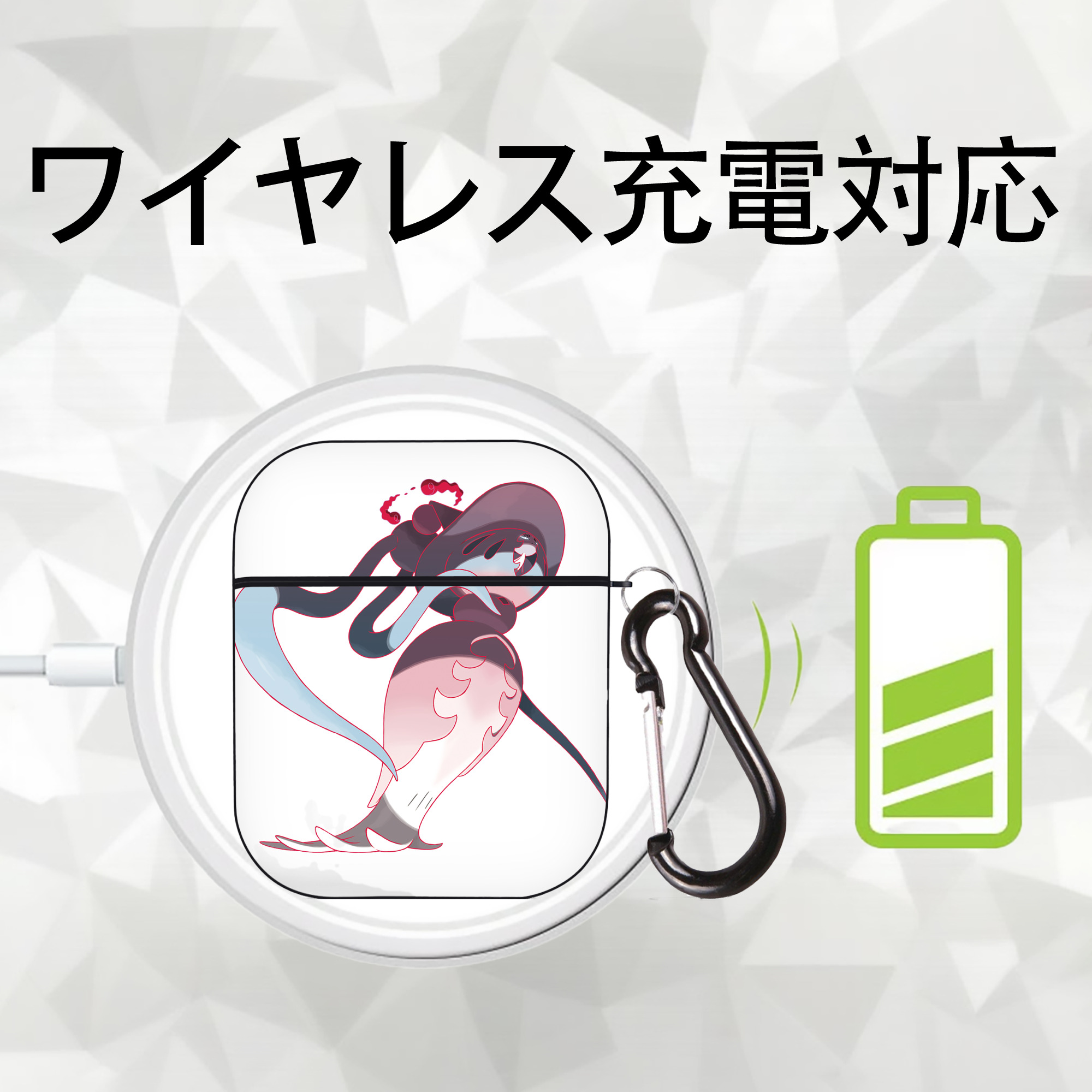ポケットモンスター Pokémon AirPods 第2世代保護ケース ハードシェル ブラック 耐衝撃・防指紋・カラビナ付き